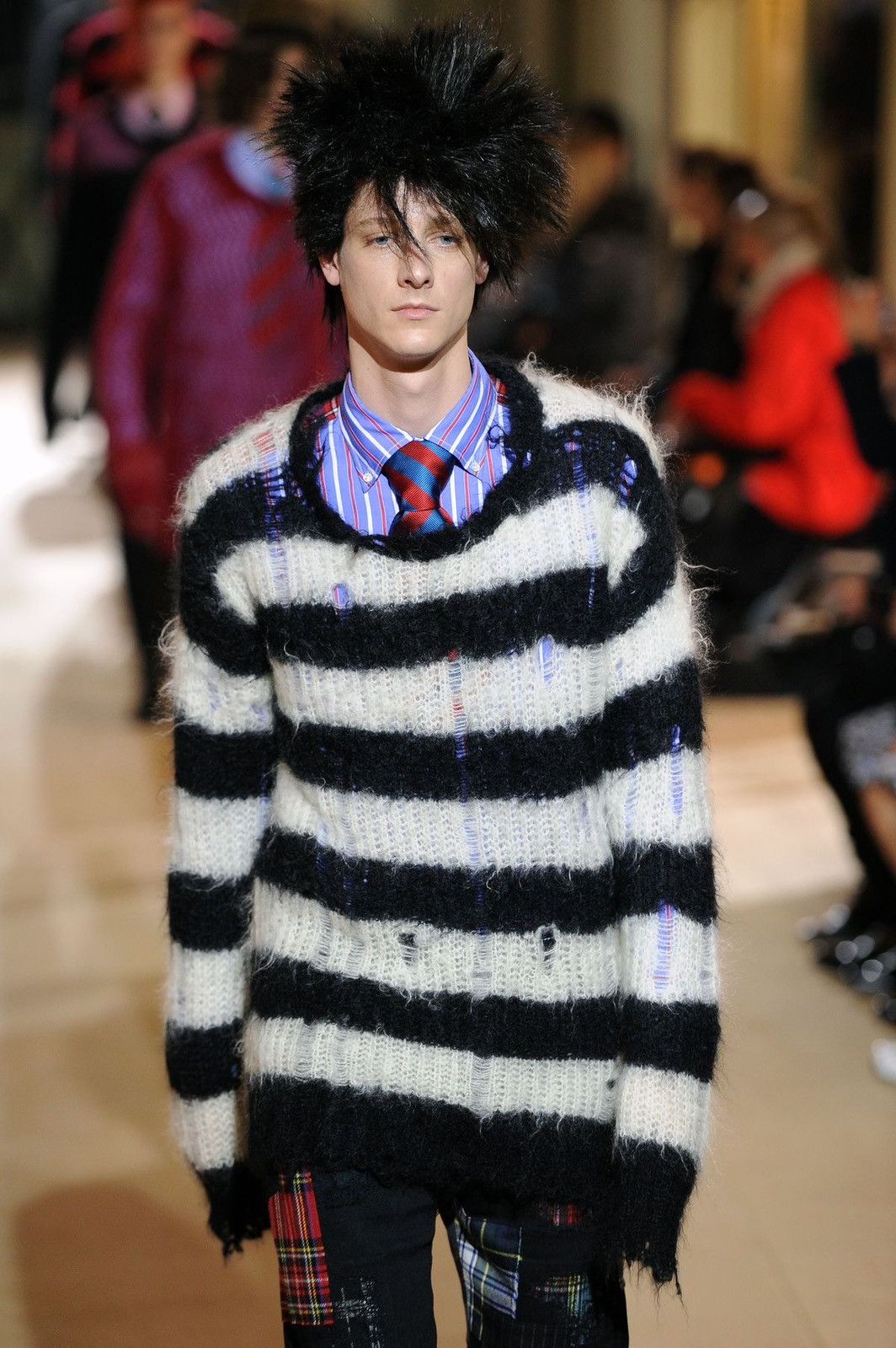 Issey Miyake Fuzzy Mohair Striped sweater Grunge Number nine Style Size US M / EU 48-50 / 2 - 8 Thumbnail