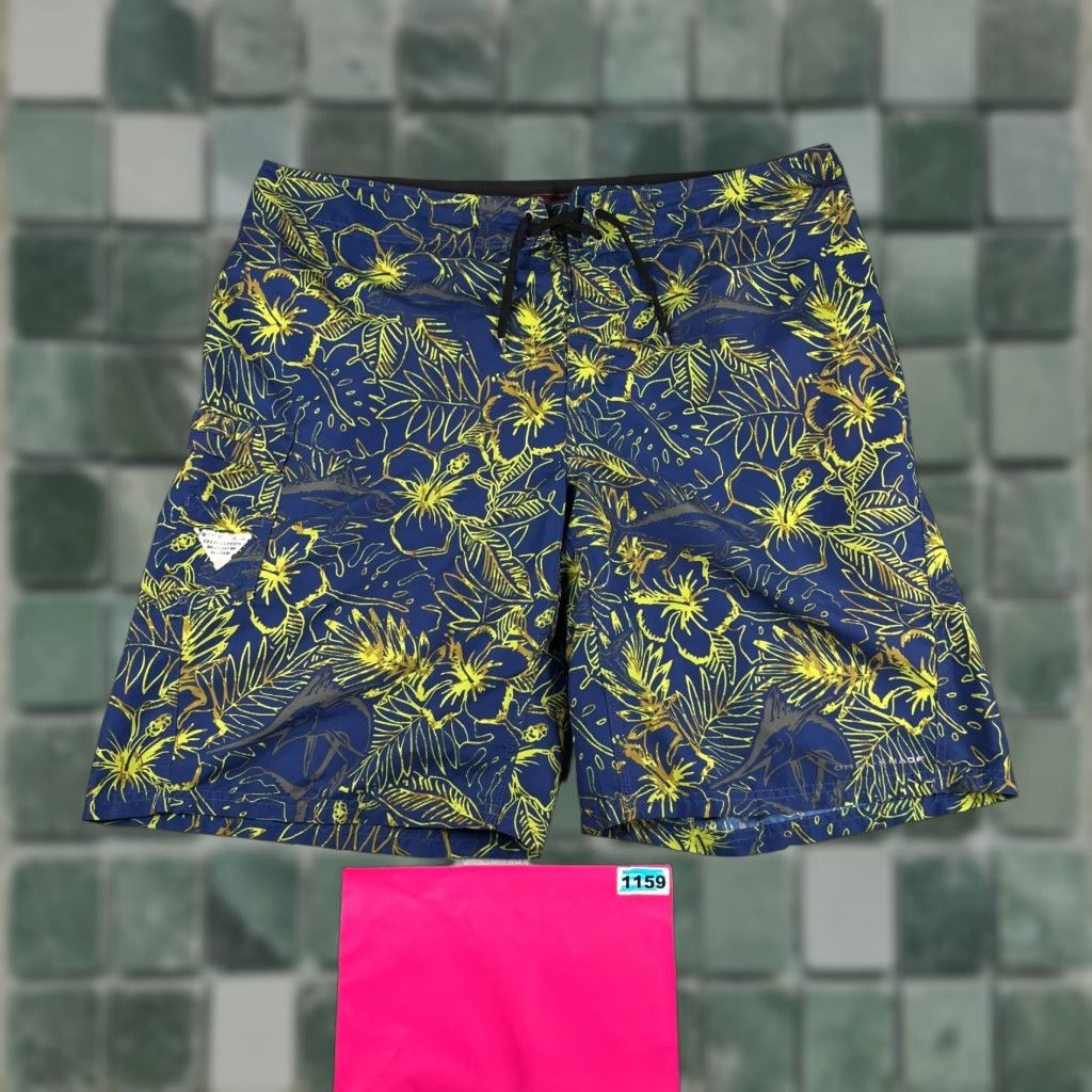 Vintage Columbia Men Board Shorts 40 Navy Blue Floral Beach Surfing Recreational Mens Size US 40 / EU 56 - 1 Thumbnail