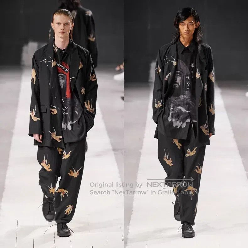 Yohji Yamamoto Yohji Yamamoto size 2 24-inch angel print pants Size US 28 / EU 44 - 1 Thumbnail