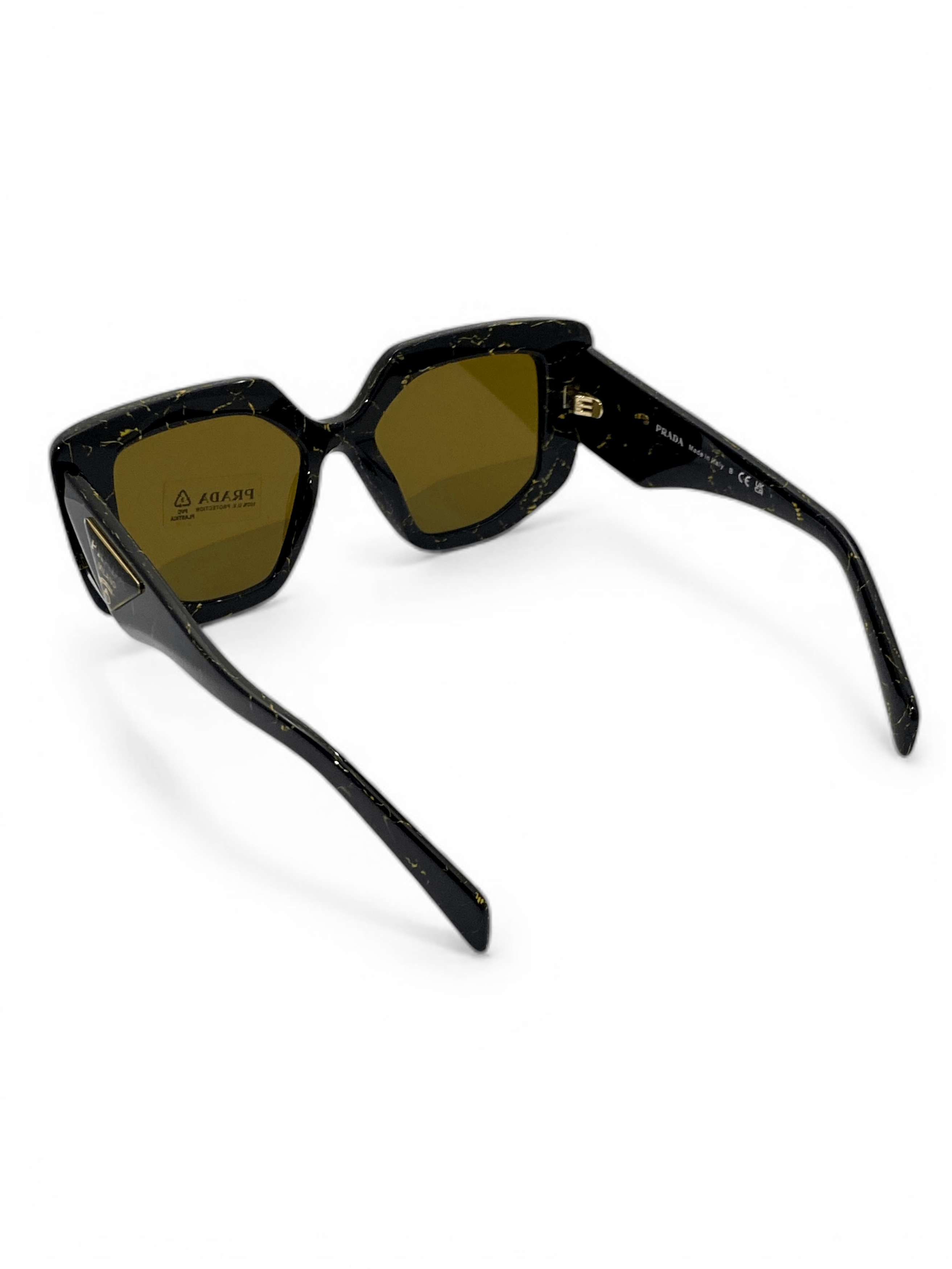 Prada Prada Triangle Logo Oversized Retro Symbol Black Sunglasses Size ONE SIZE - 12 Thumbnail