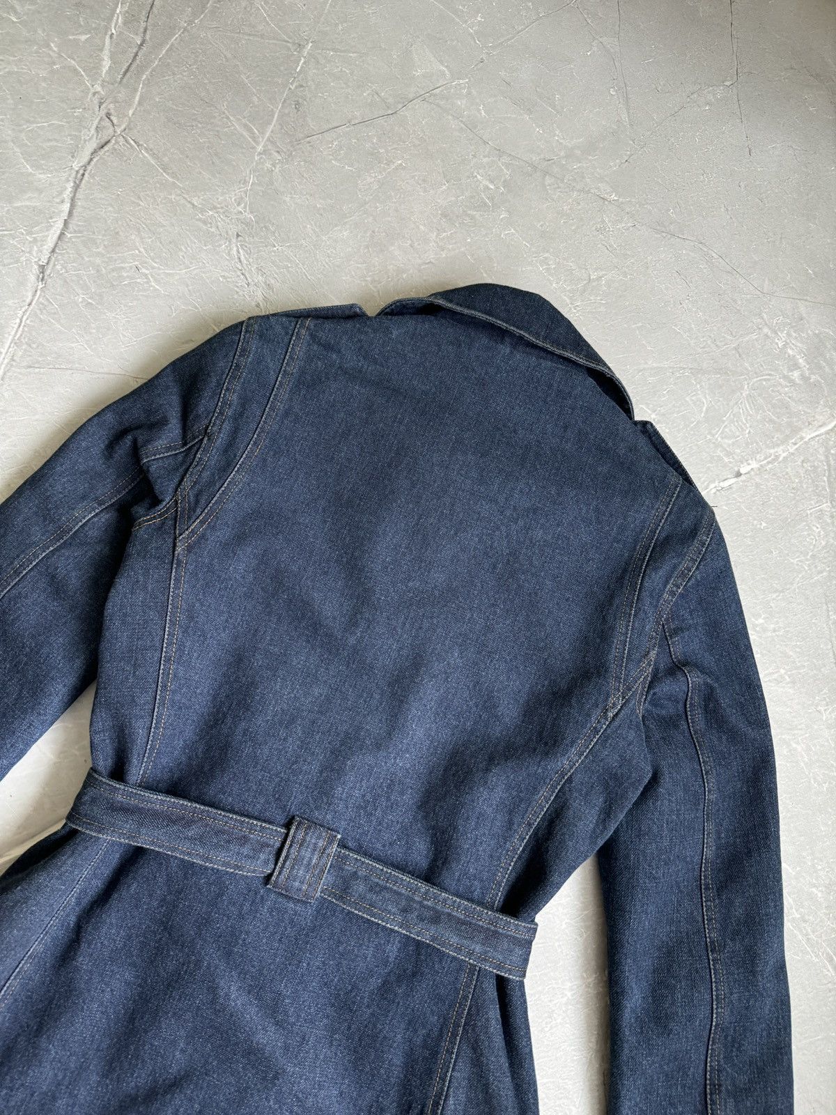 Dolce & Gabbana Vintage 00s Dolce & Gabbana Denim Biker Trench Coat Jacket Size S / US 4 / IT 40 - 22 Thumbnail