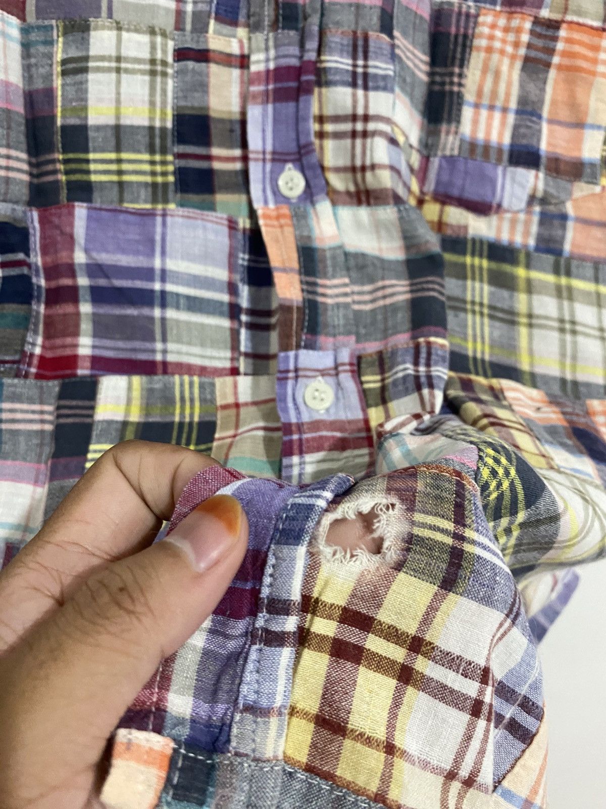 If Six Was Nine × Japanese Brand × Le Grande Bleu (L.G.B.) Japanese Supernews Patchwork Shirt Goa Lgb Styled Size US M / EU 48-50 / 2 - 7 Thumbnail