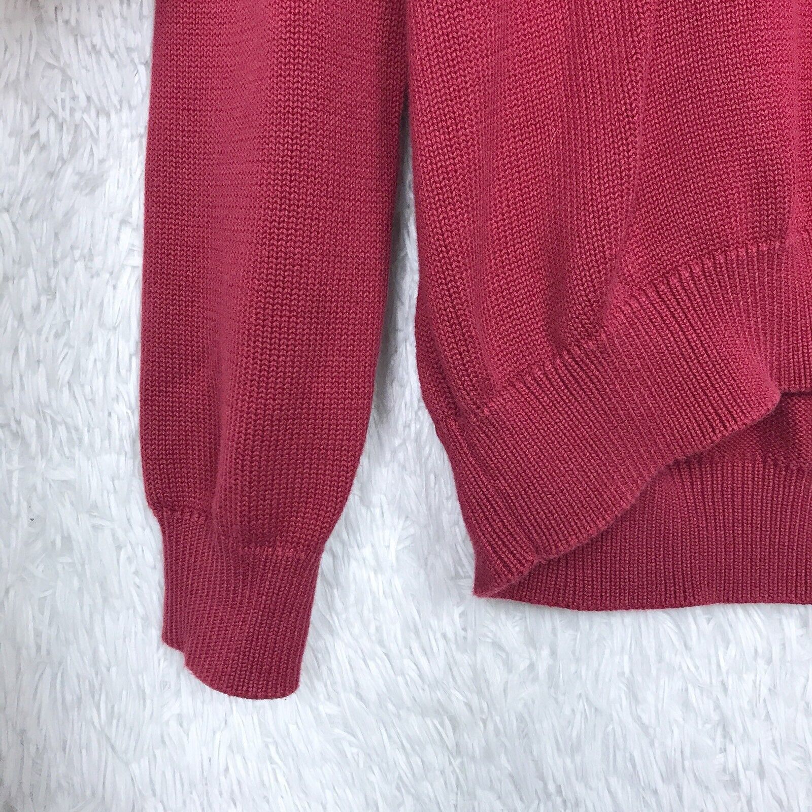 Brooks Brothers Brooks Brothers Pima Cotton Sweater Red V Neck Ribbed VTG L Size US L / EU 52-54 / 3 - 4 Thumbnail