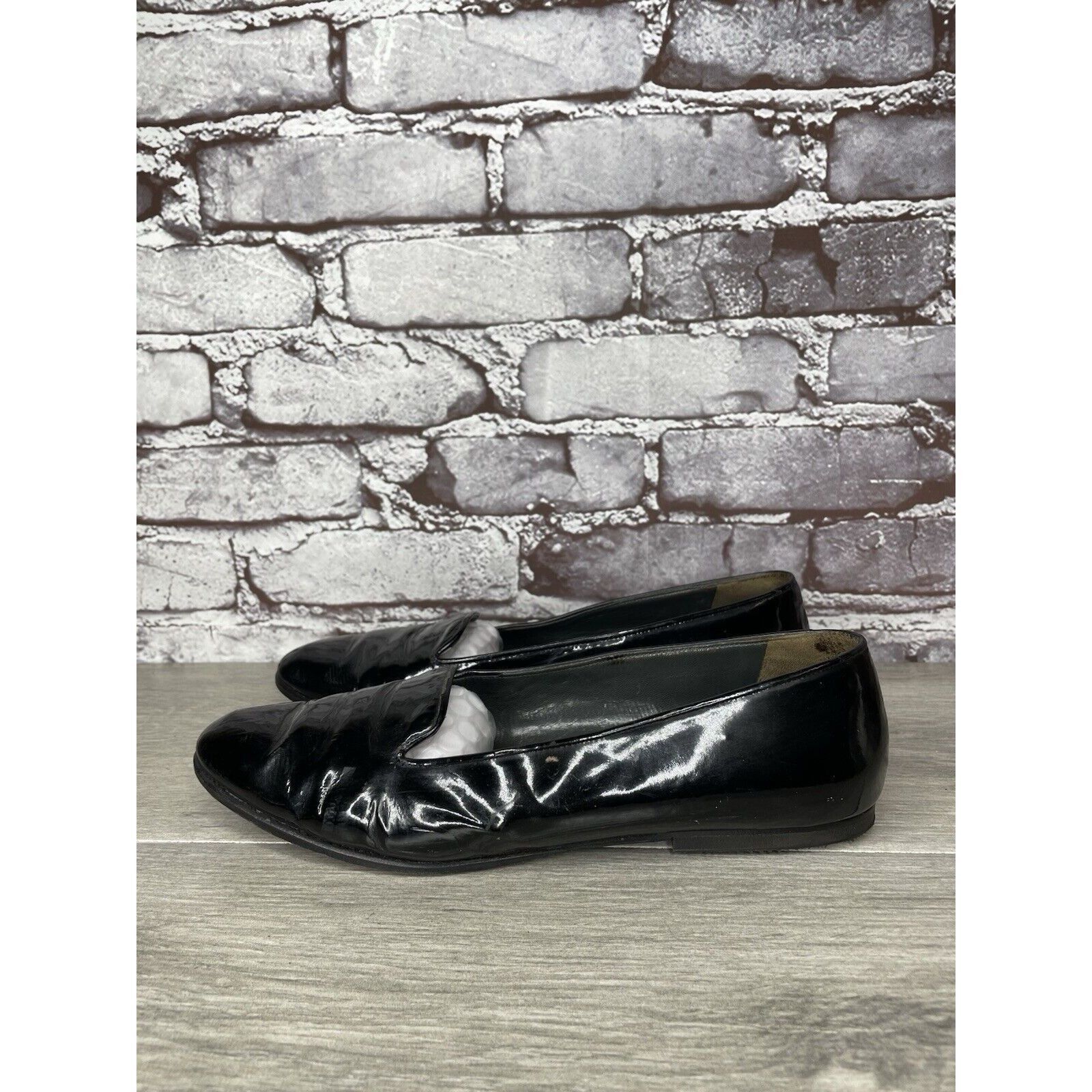 Other Maraolo Black Patent Leather Slip On Loafers Shoes Women Sz Size US 8 / IT 38 - 1 Thumbnail