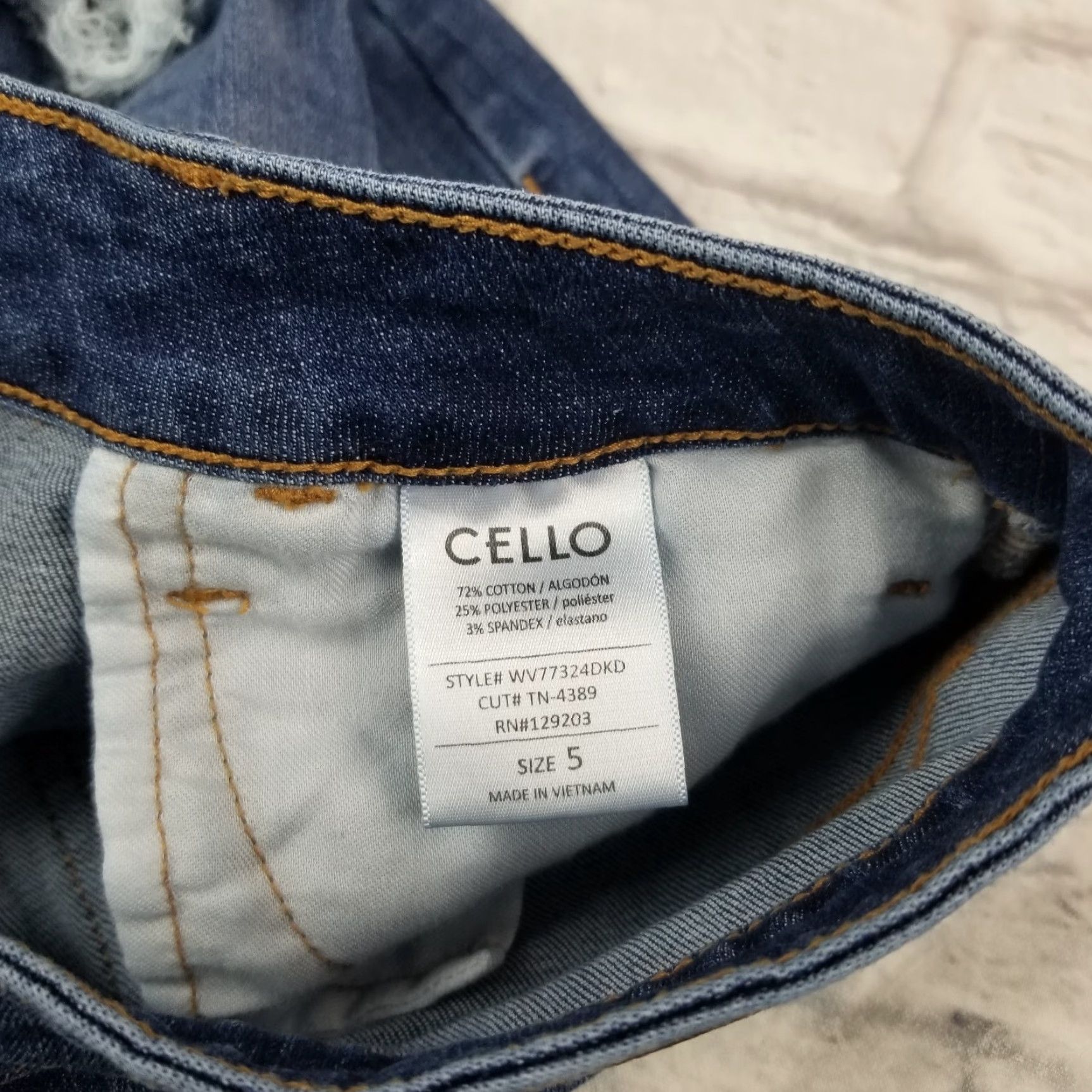 Vintage Cello Jeans Jeggings Medium Wash High Rise Distressed Womens Teens Junior Size 5 5-Pocket Denim Cotton Blend Belt Loops Regular Model Cello Size 27" / US 4 / IT 40 - 5 Thumbnail
