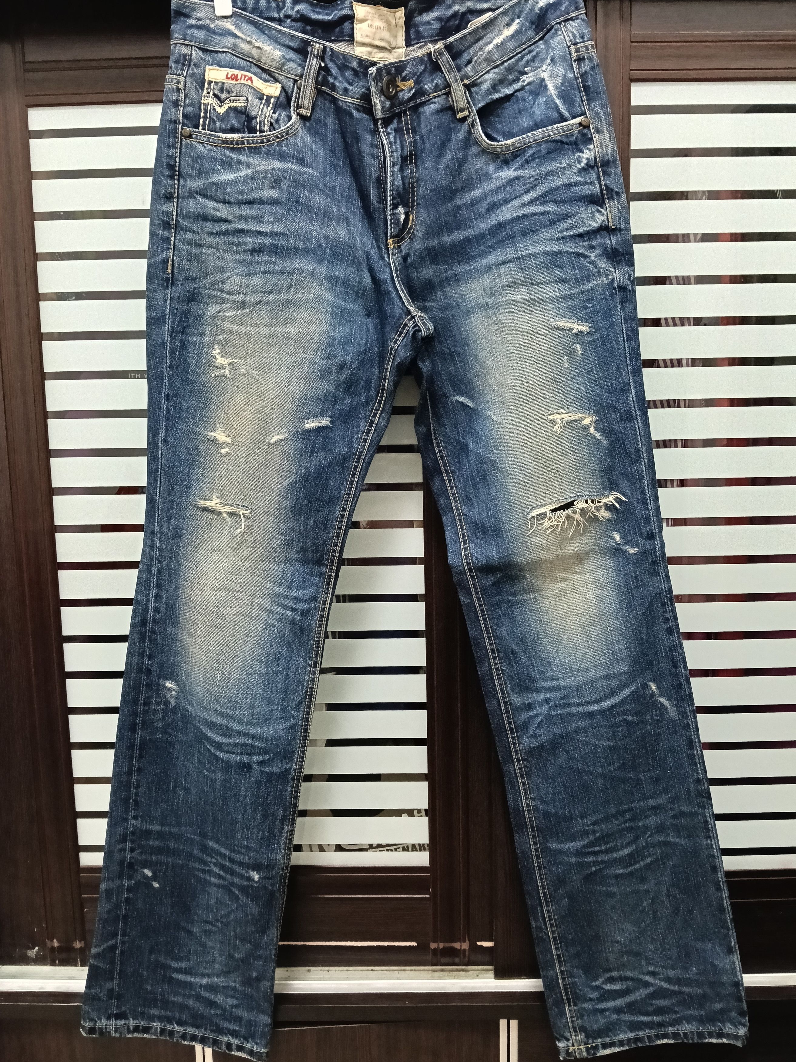 Japanese Brand 💥Flared Distressed Lolita Jeans 💥 Size US 34 / EU 50 - 1 Thumbnail