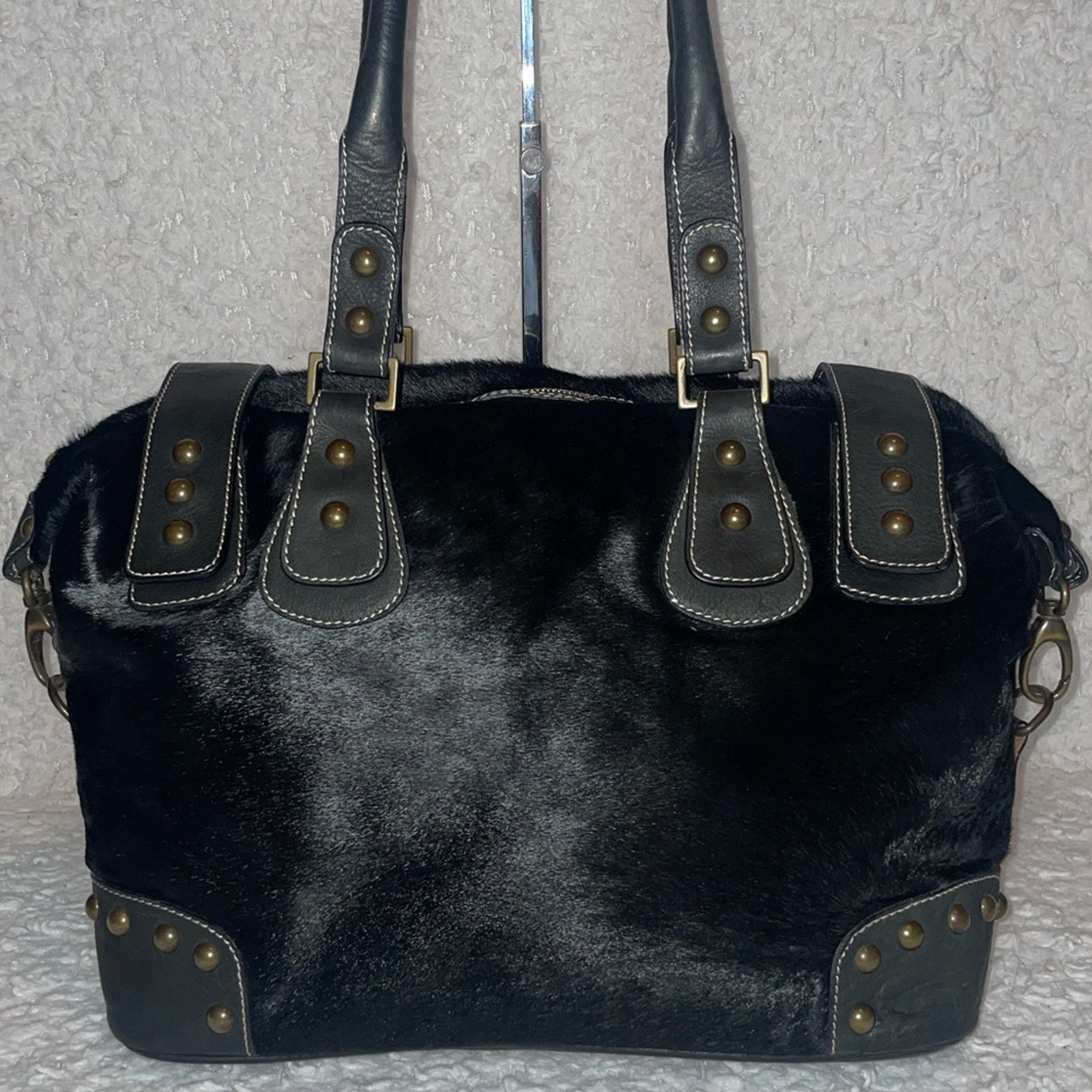 Other Guia’s Y2K Calf Hair Studded Tote Bag Black Size ONE SIZE - 2 Thumbnail