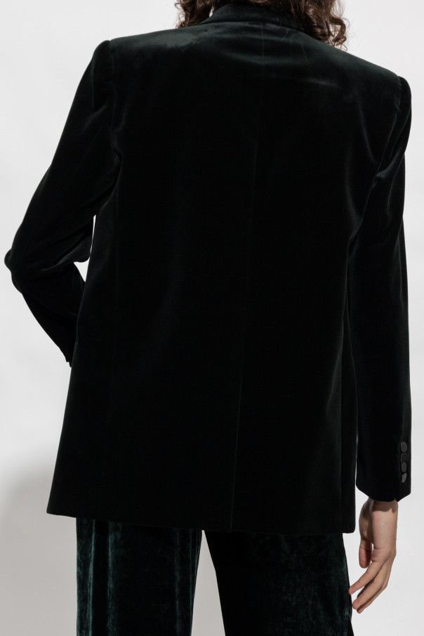 Saint Laurent Paris o1s1wg111224 Single-Breasted Jacket Cotton Velvet in Green Size US S / EU 44-46 / 1 - 4 Thumbnail