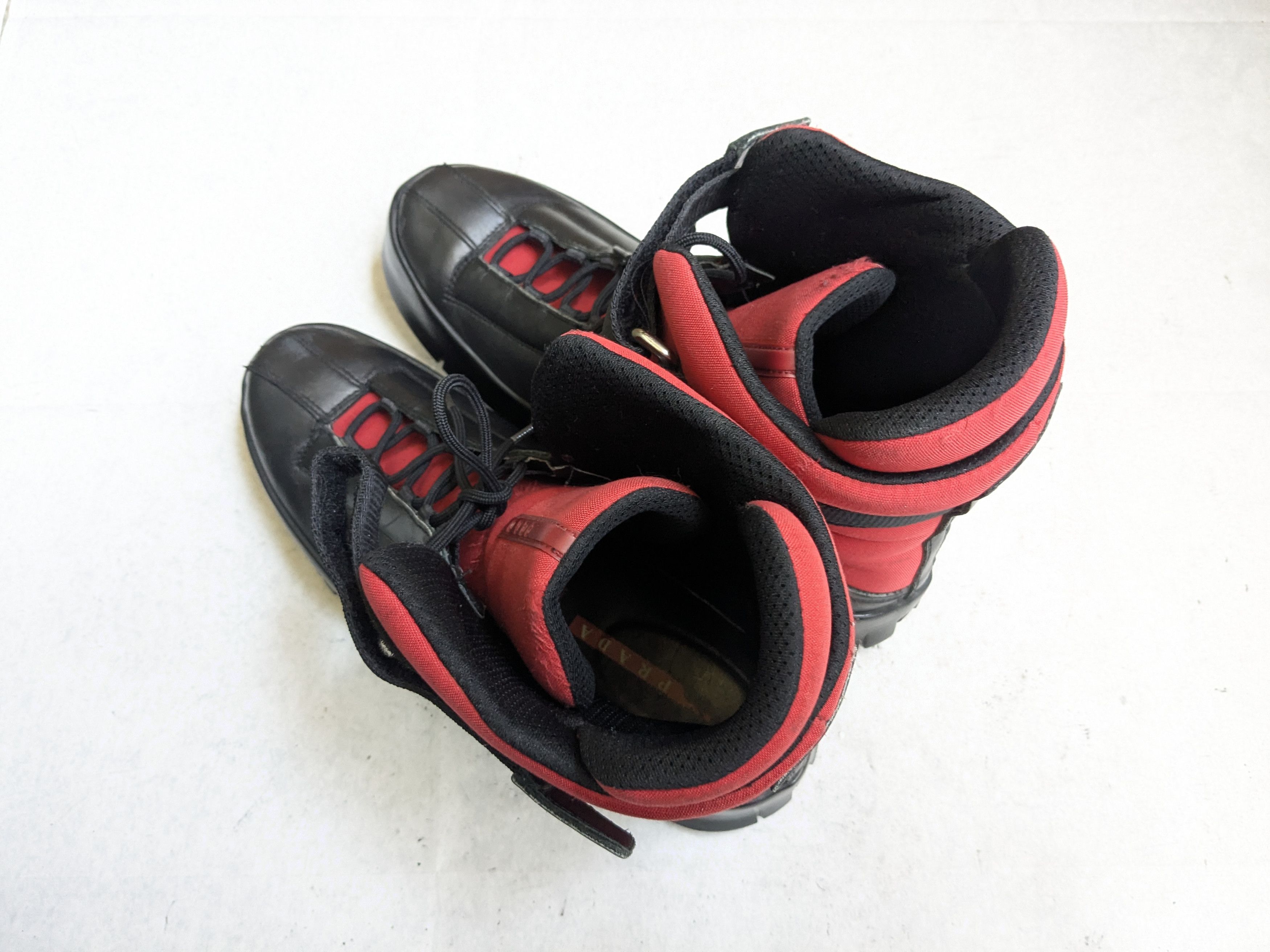 Prada Prada Boots Black Red 10 High Tops Leather Y2K Size US 10 / EU 43 - 15 Thumbnail