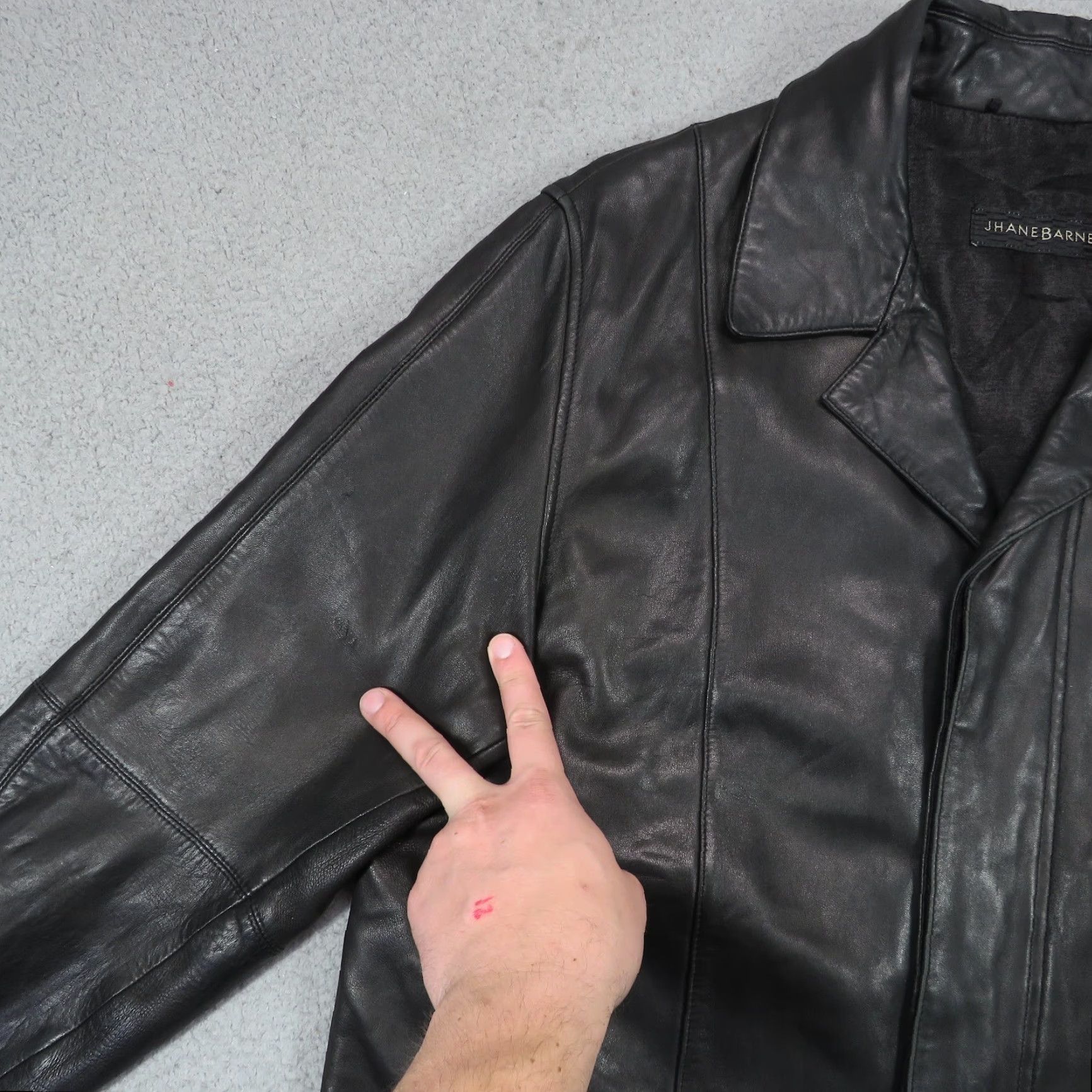 Vintage Jhane Barnes Leather Jacket Mens 42 Black Lambskin Overcoat 4 Button Lined Lamb Coat - Vintage? No Size US XS / EU 42 / 0 - 4 Thumbnail