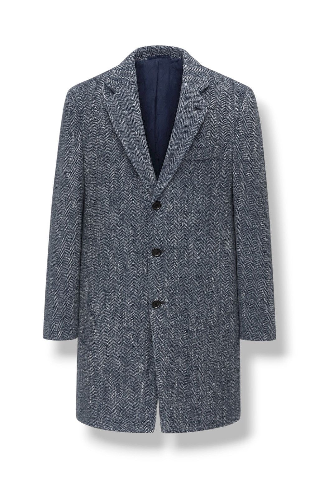 Suitsupply SUITSUPPLY Heavy Coat Vicenza Herringbone Men’s Blue Size 44 Size US S / EU 44-46 / 1 - 1 Thumbnail