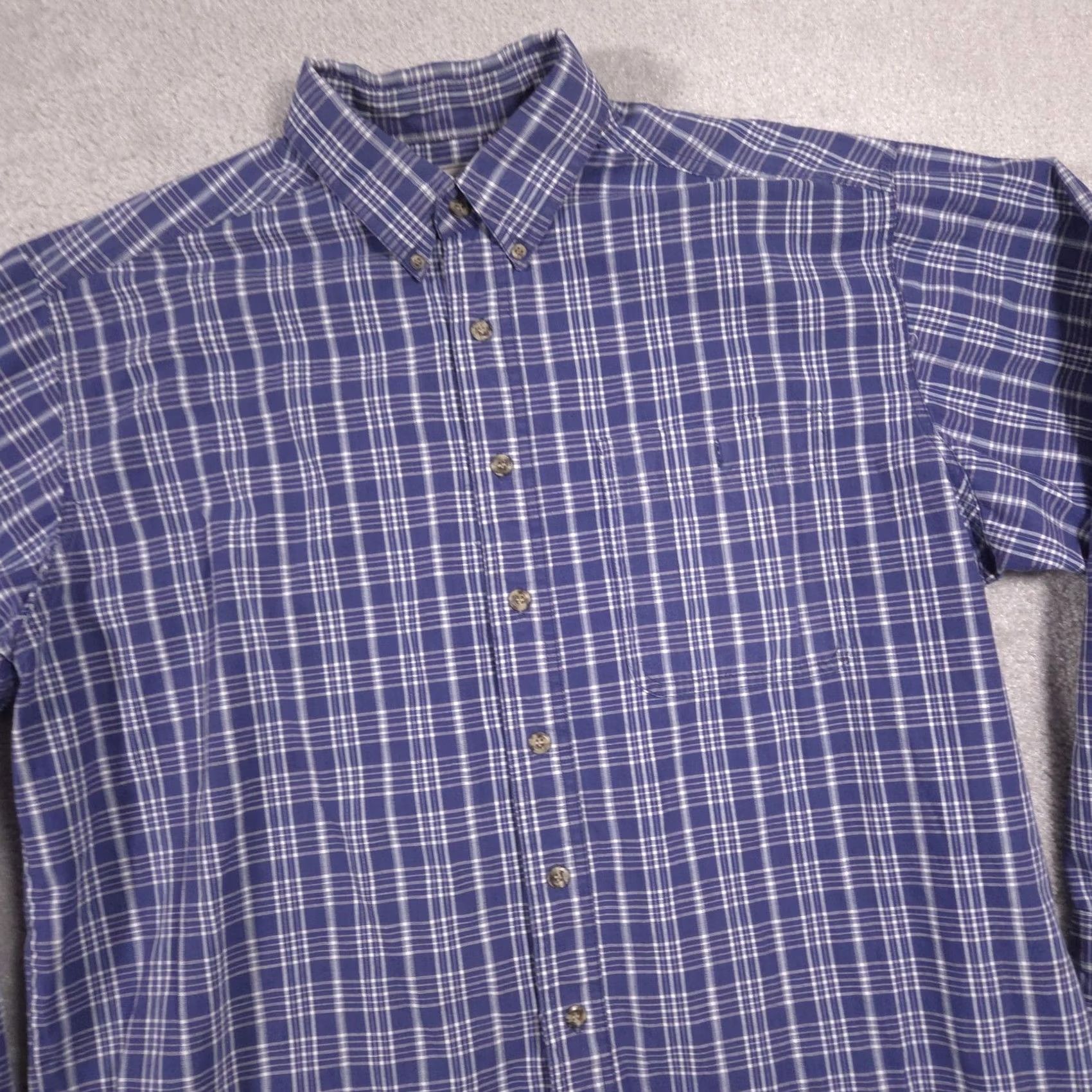 Wrangler Wrangler Rugged Wear Shirt Mens XL Blue Plaid Button-Down Long Sleeve Outdoor Mens XL Blue Plaid Shirt Size US XL / EU 56 / 4 - 3 Thumbnail