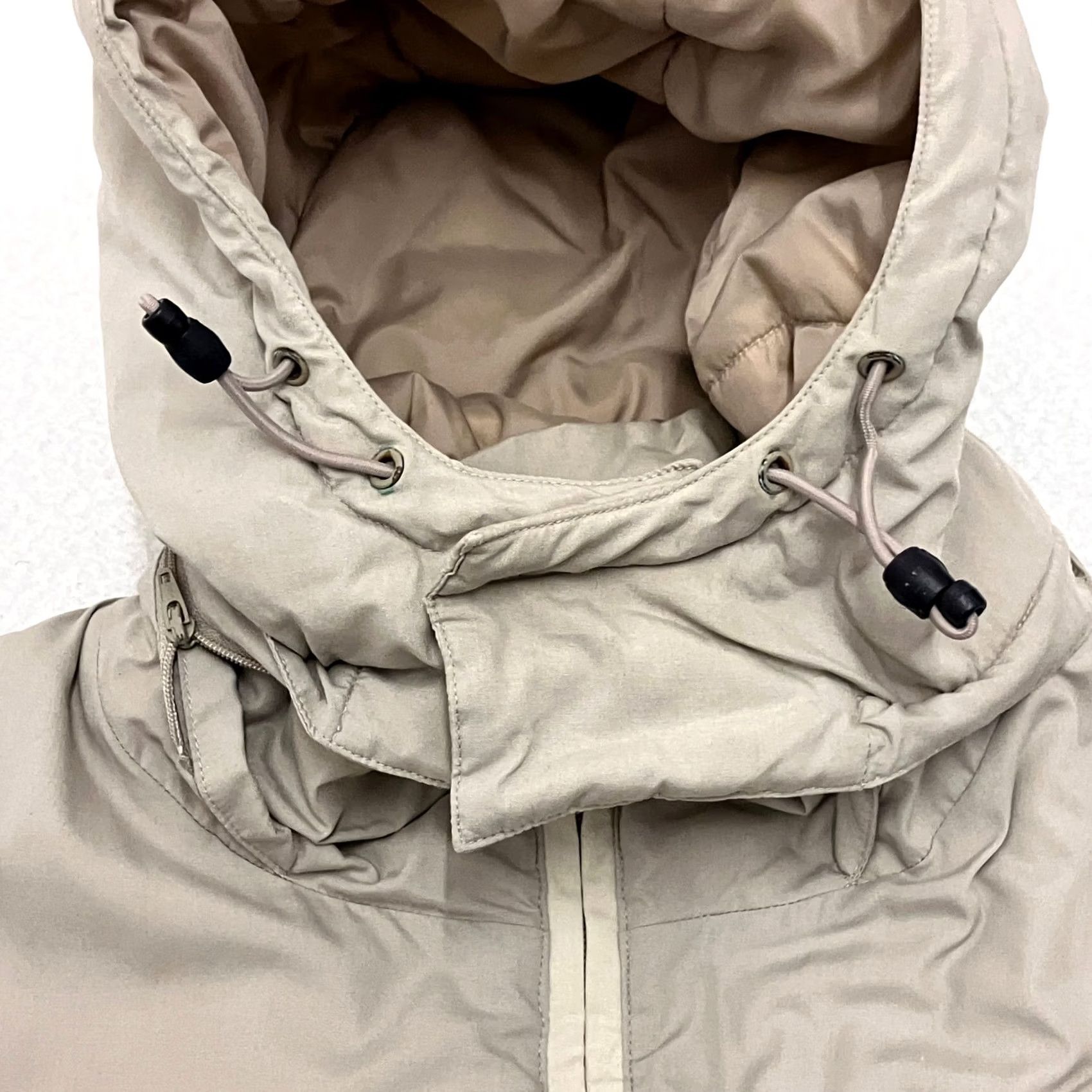 Nike VINTAGE Nike Jacket Mens Large Beige Hooded Full Zip Winter Coat Y2K Quilted Size US L / EU 52-54 / 3 - 3 Thumbnail