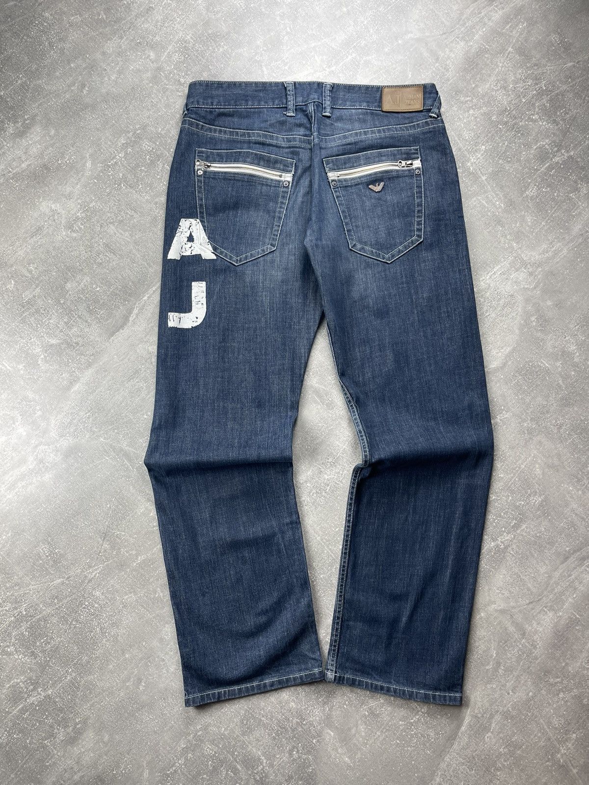 Armani Armani Jeans Vintage 00s Indigo 007 AJ Logo Denim Jeans Size US 33 - 2 Thumbnail
