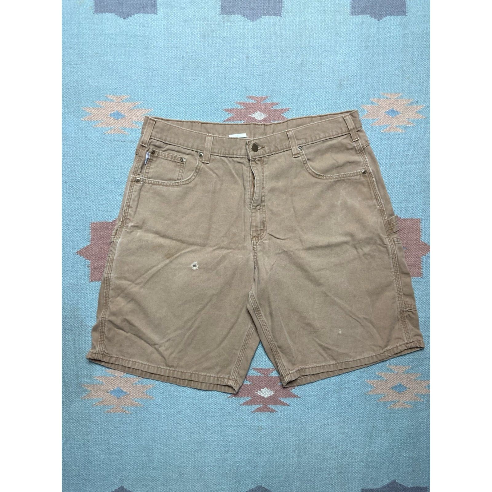 Carhartt VINTAGE Carhartt Carpenter Shorts Duck Canvas 90s Tan Wide Leg Baggy 38 Men's Size US 38 / EU 54 - 4 Thumbnail