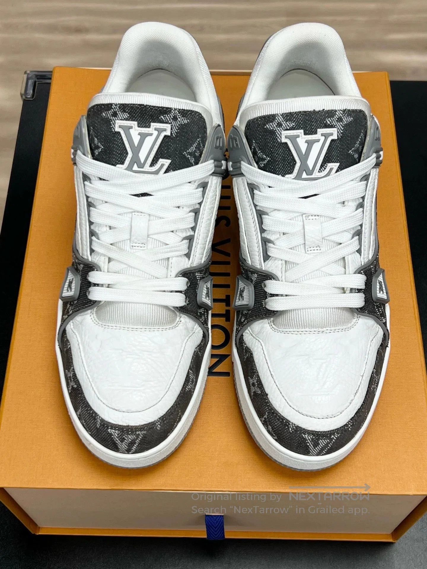 Louis Vuitton lv trainer gray and white sneakers uk7. Size US 7 / EU 40 - 3 Thumbnail