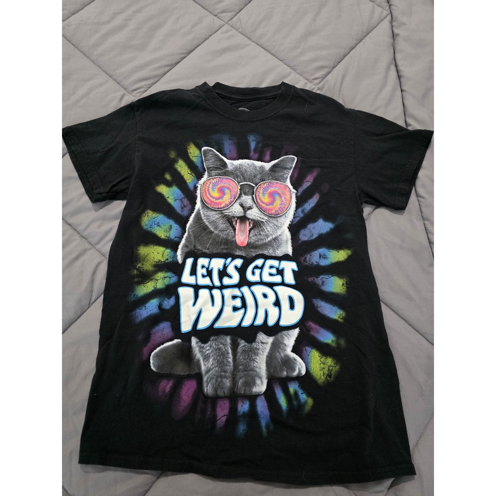 Other DOM Brand Black Let's Get Weird Psychedelic Cat Graphic T-Sh Size US S / EU 44-46 / 1 - 1 Thumbnail