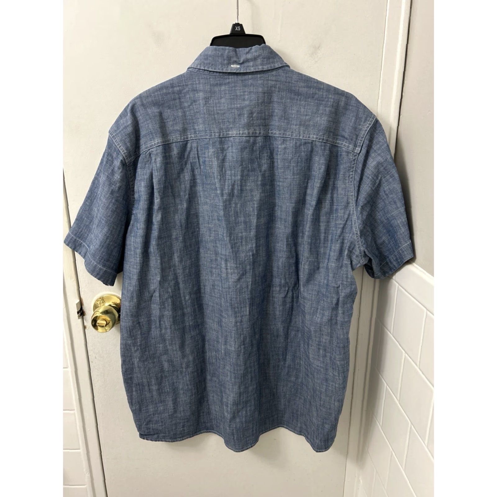 Vintage L.L. Bean Chambray Shirt Mens XL Blue Slim Button-Down Short Sleeve with Pocket Size US XL / EU 56 / 4 - 7 Thumbnail