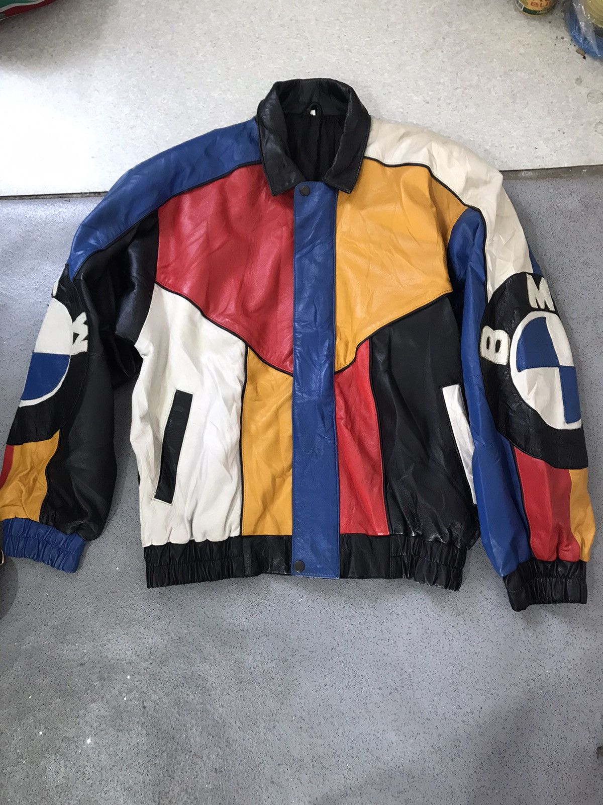 BMW × Vintage Vintage BMW BLOCK COLOUR GENUINE LEATHER JACKET Size US M / EU 48-50 / 2 - 1 Thumbnail