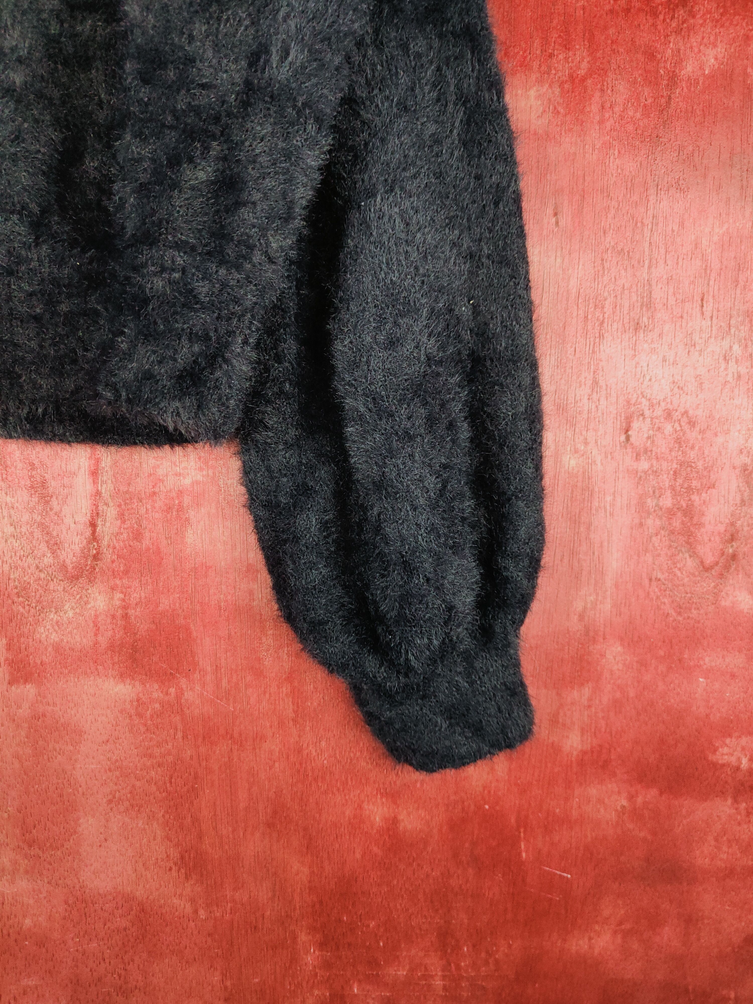 Aran Isles Knitwear Juniorsweet Dark Navy Shag Shaggy Fur Mohair Knitwear #S1944 Size M / US 6-8 / IT 42-44 - 6 Thumbnail