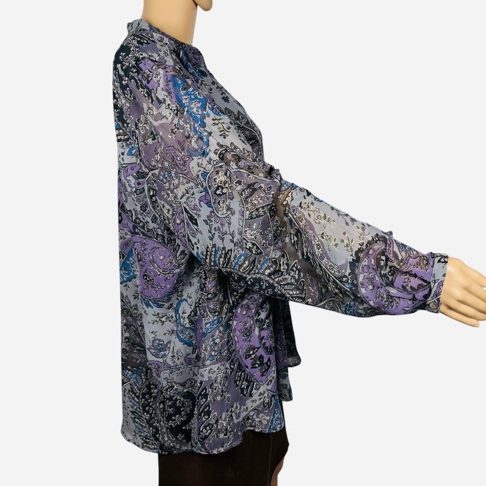 Coldwater Creek Coldwater Creek Chiffon Floral Front Pleated Blouse Size XL Size XL / US 12-14 / IT 48-50 - 3 Thumbnail