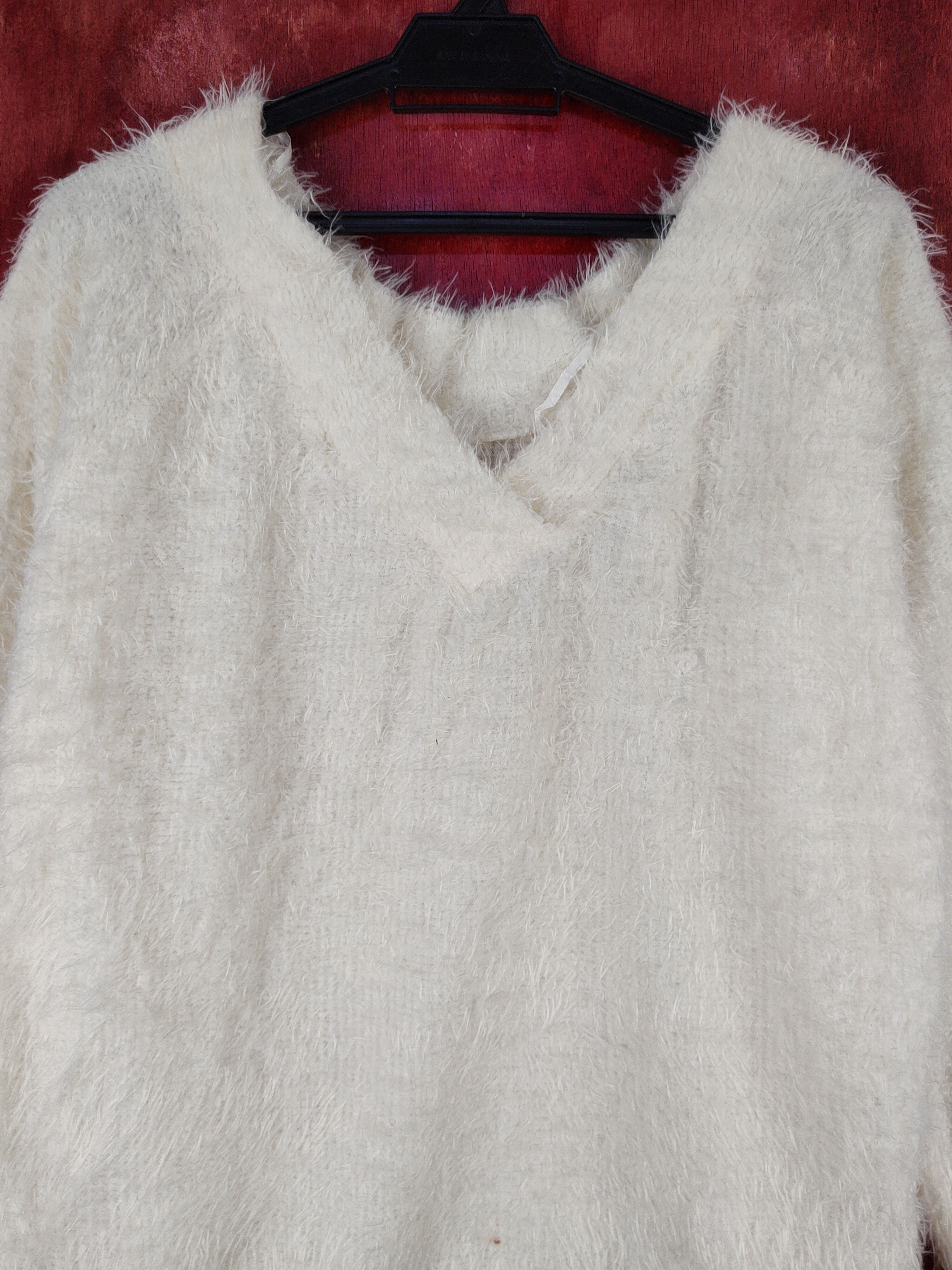 Aran Isles Knitwear Sureve Ivory Shag Shaggy Fur Mohair Knitwear #S2057 Size L / US 10 / IT 46 - 13 Thumbnail