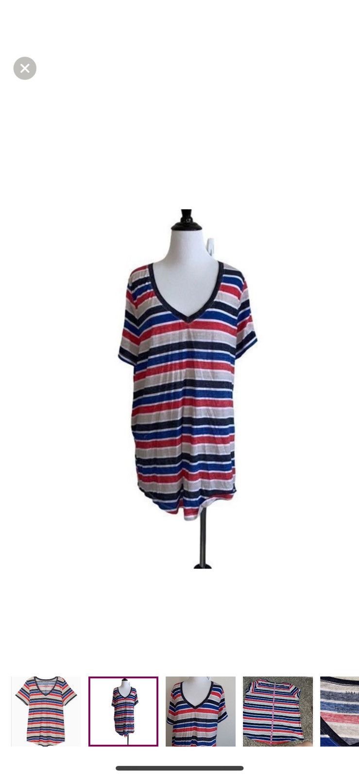 Torrid Torrid 1x v neck tee with triblend burnout stripes Size XL / US 12-14 / IT 48-50 - 1 Thumbnail