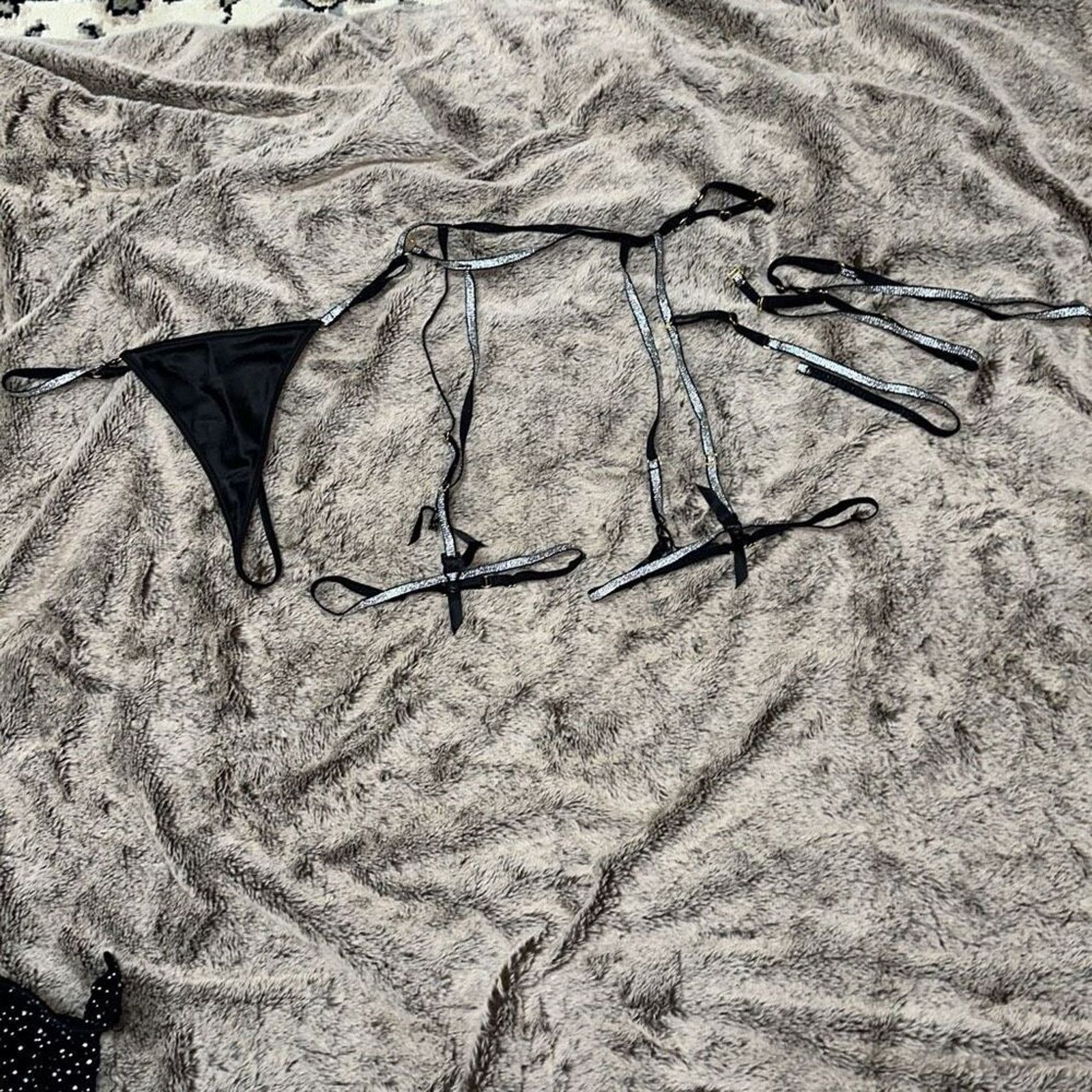 Other Fascinating Nights Lingerie Silver Glitter Detail | Sz S Size ONE SIZE - 2 Thumbnail