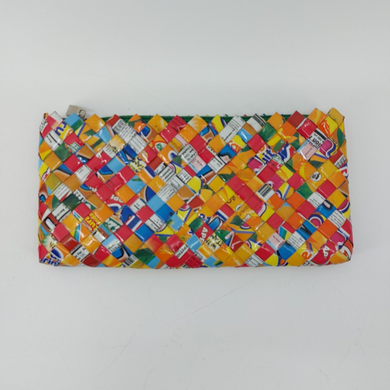 Handmade Handmade Recycled Woven Zip Purse Clutch Gum Candy Wrapper Size ONE SIZE - 15 Thumbnail