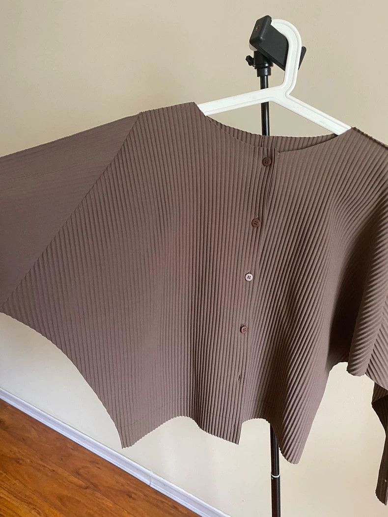 Issey Miyake Issey Miyake Brown pleated cardigan Size S / US 4 / IT 40 - 3 Thumbnail