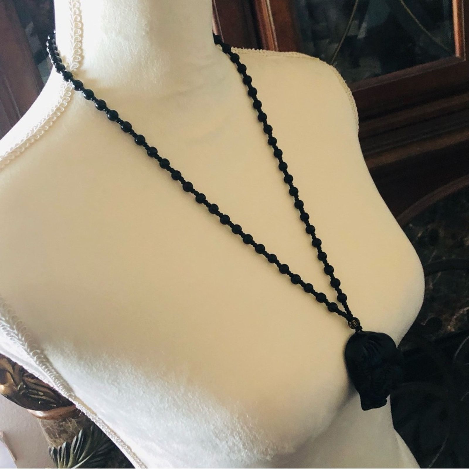 Handmade Hand crafted black chalcedony elephant stone necklace Size ONE SIZE - 5 Thumbnail