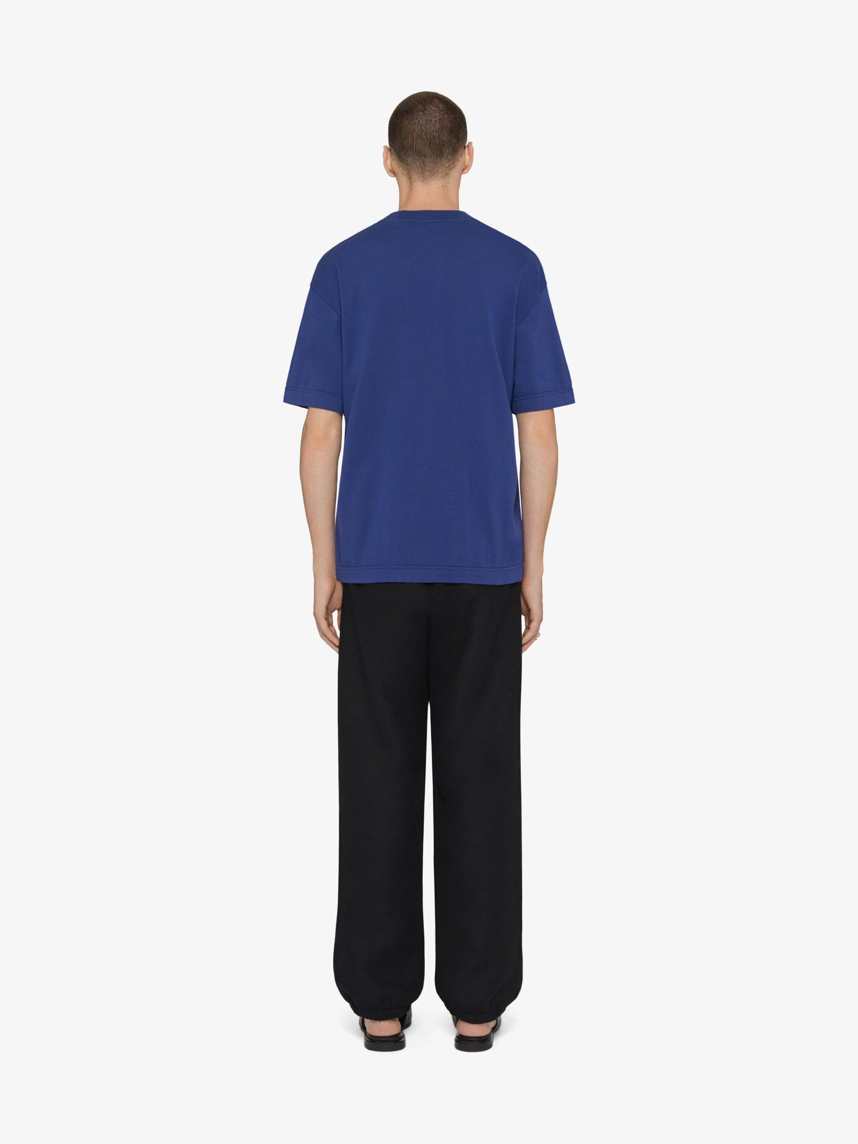 Givenchy o1w1db10925 Knited T-Shirt in Blue Size US L / EU 52-54 / 3 - 3 Thumbnail