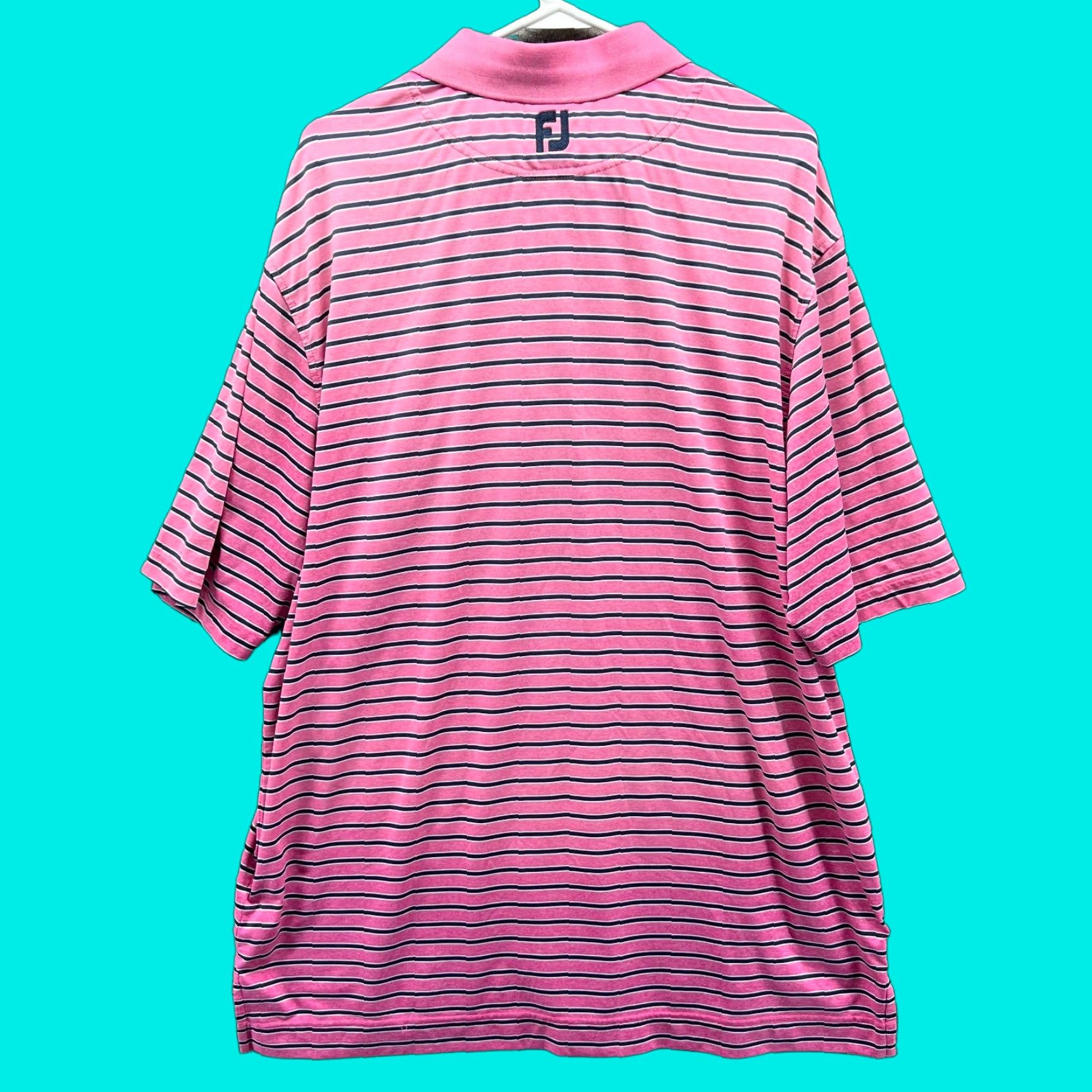 Footjoy VINTAGE FootJoy Polo Shirt Men XL Pink Stripes Golf Bay Hill Logo Shirt Size US XL / EU 56 / 4 - 1 Thumbnail