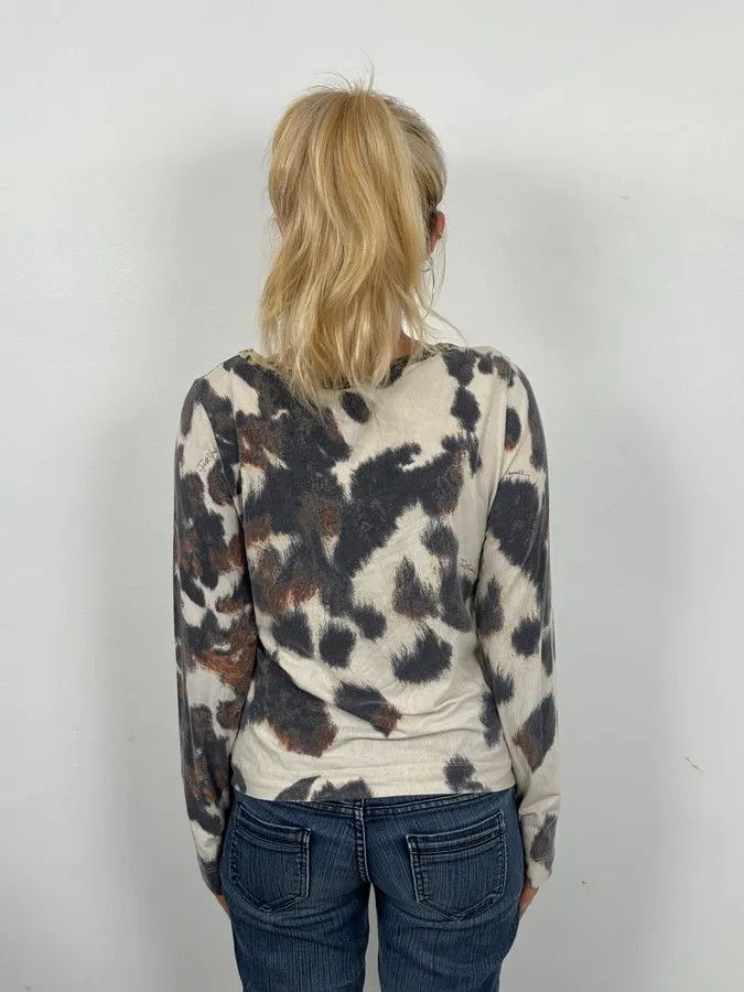 Just Cavalli SS2004 Cavalli Cow Print Movement Longsleeves Size S / US 4 / IT 40 - 3 Thumbnail