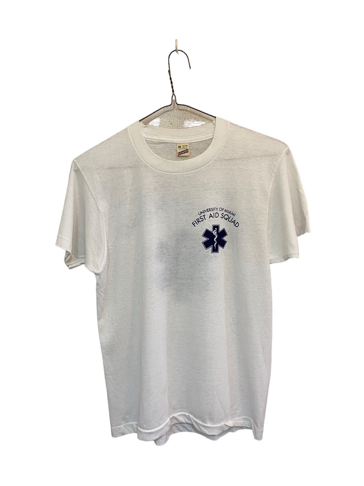 Vintage Vintage 80s University of Miami First Aid Squad College Tee Size US M / EU 48-50 / 2 - 1 Thumbnail