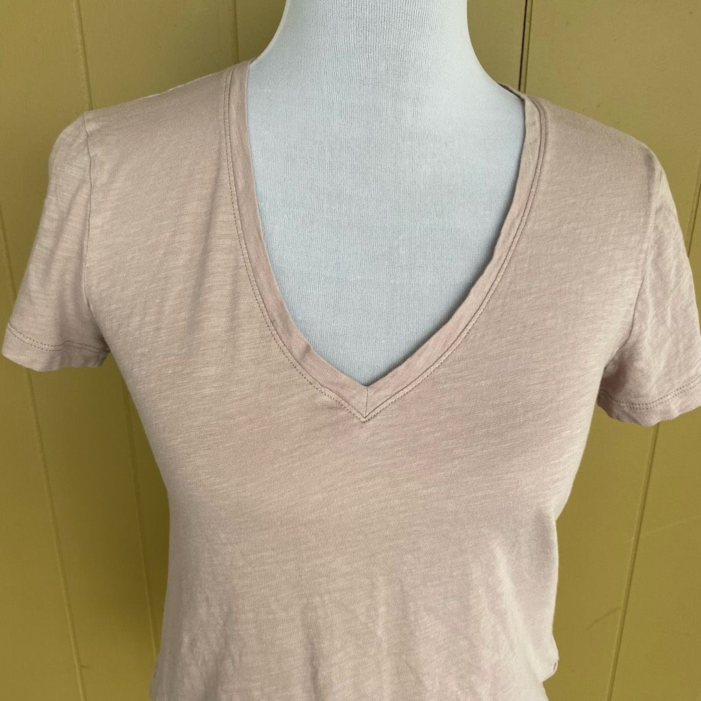 Madewell Madewell women S V-neck short sleeve shirt light pink Size S / US 4 / IT 40 - 3 Thumbnail