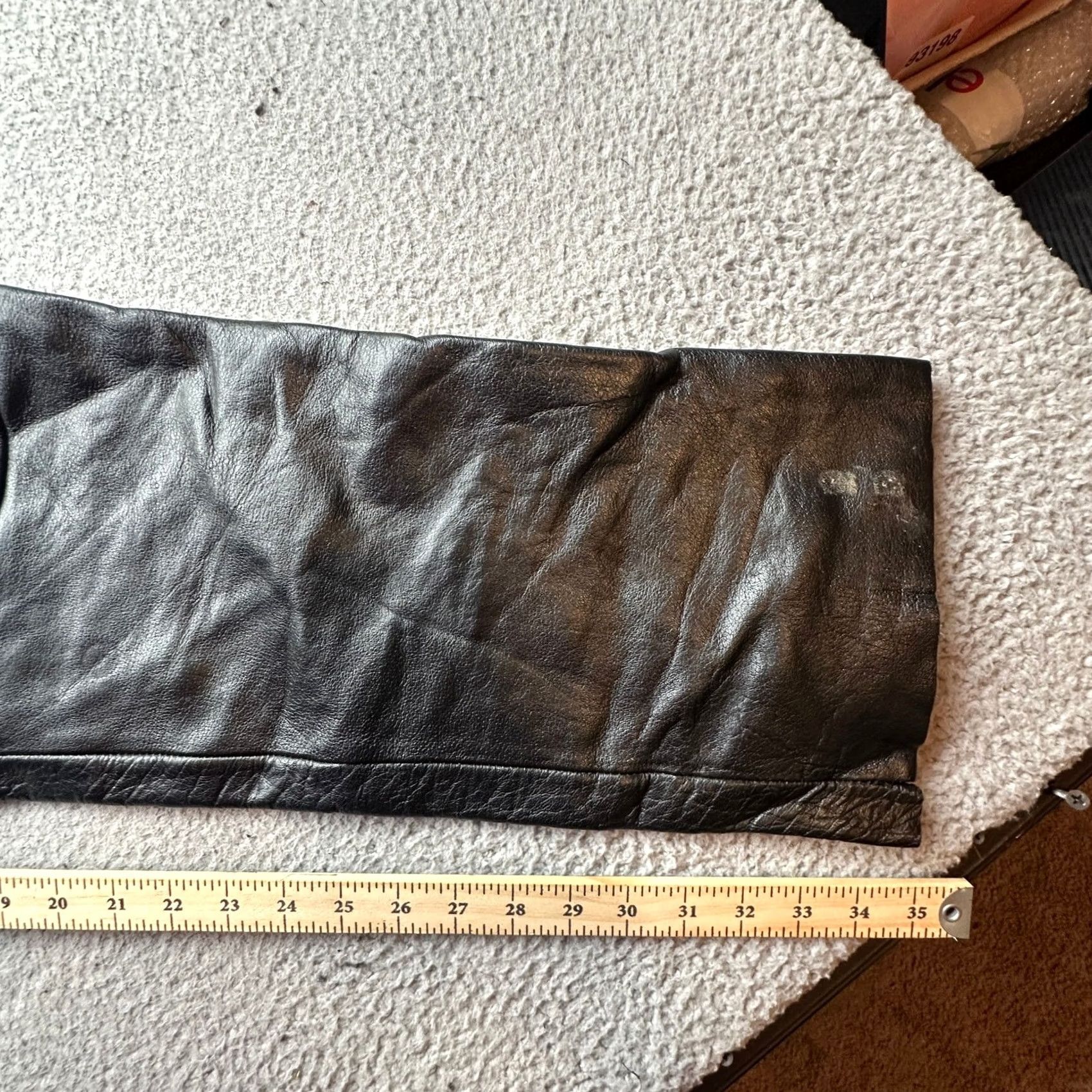 Vintage VINTAGE First Racing Leather Pants Mens 36x35 Biker Motorcycle Pant Black Regular 36 Inseam 35" Penny Button Zipper Pockets Workwear Casual Mens Size US 36 / EU 52 - 7 Thumbnail