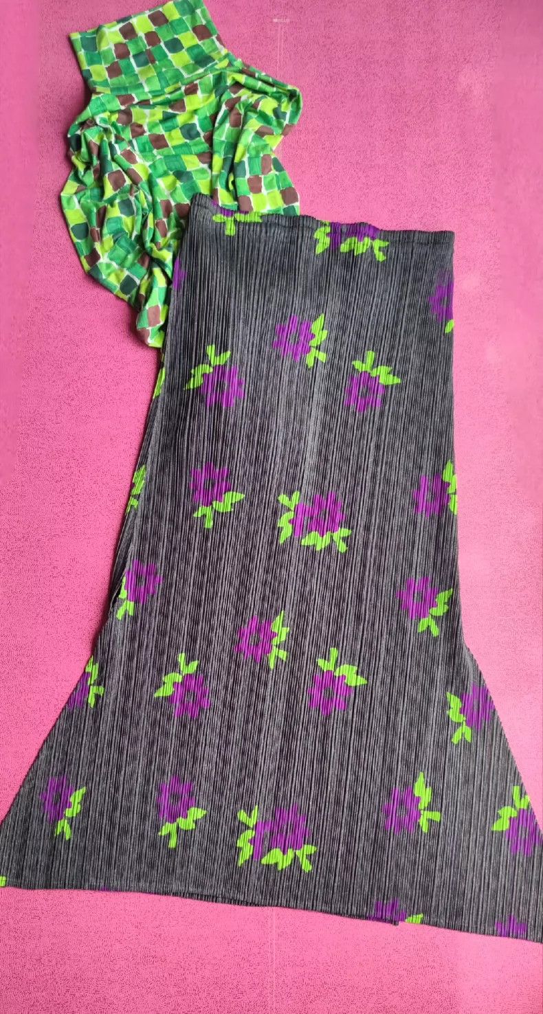 Issey Miyake Issey Miyake Purple Floral Midi Skirt - dmc Size 28" / US 6 / IT 42 - 1 Thumbnail