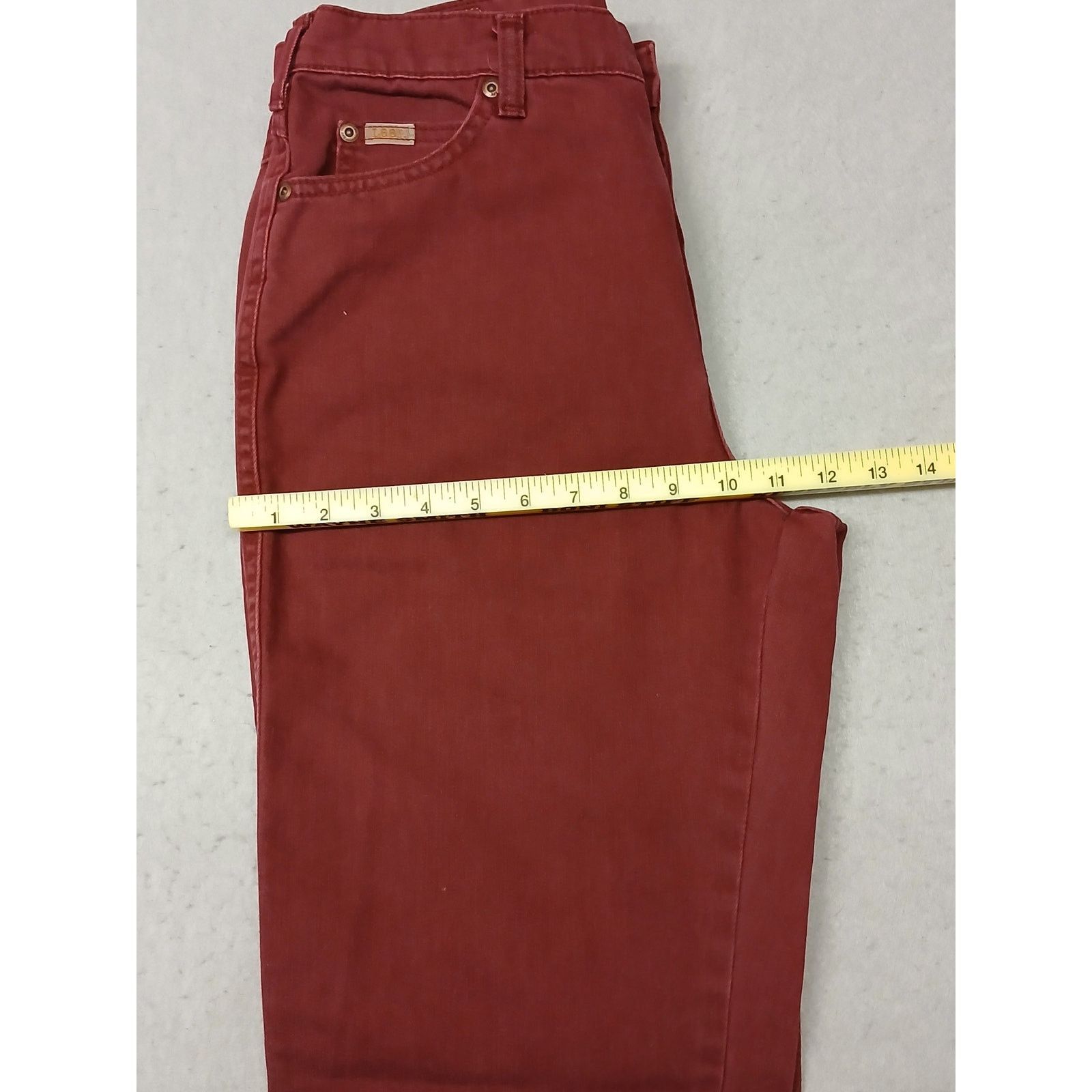 Lee Lee (10L) Vintage Burgundy High Rise Tapered Leg Denim Jeans Size 32" / US 10 / IT 46 - 5 Thumbnail