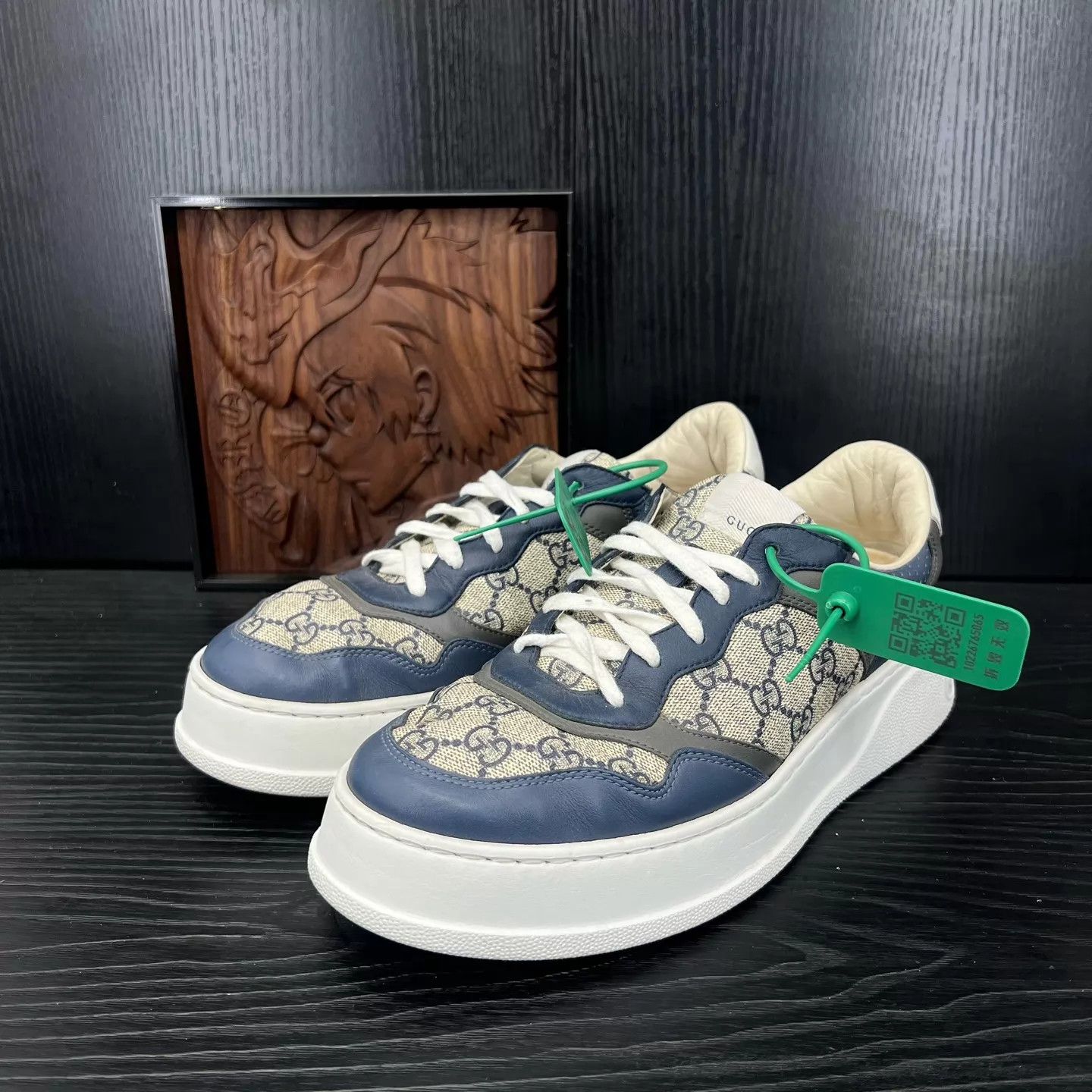 Gucci Gucci Cracker White Blue US8.5(42.5) Original Box Size US 9.5 / EU 42-43 - 1 Thumbnail