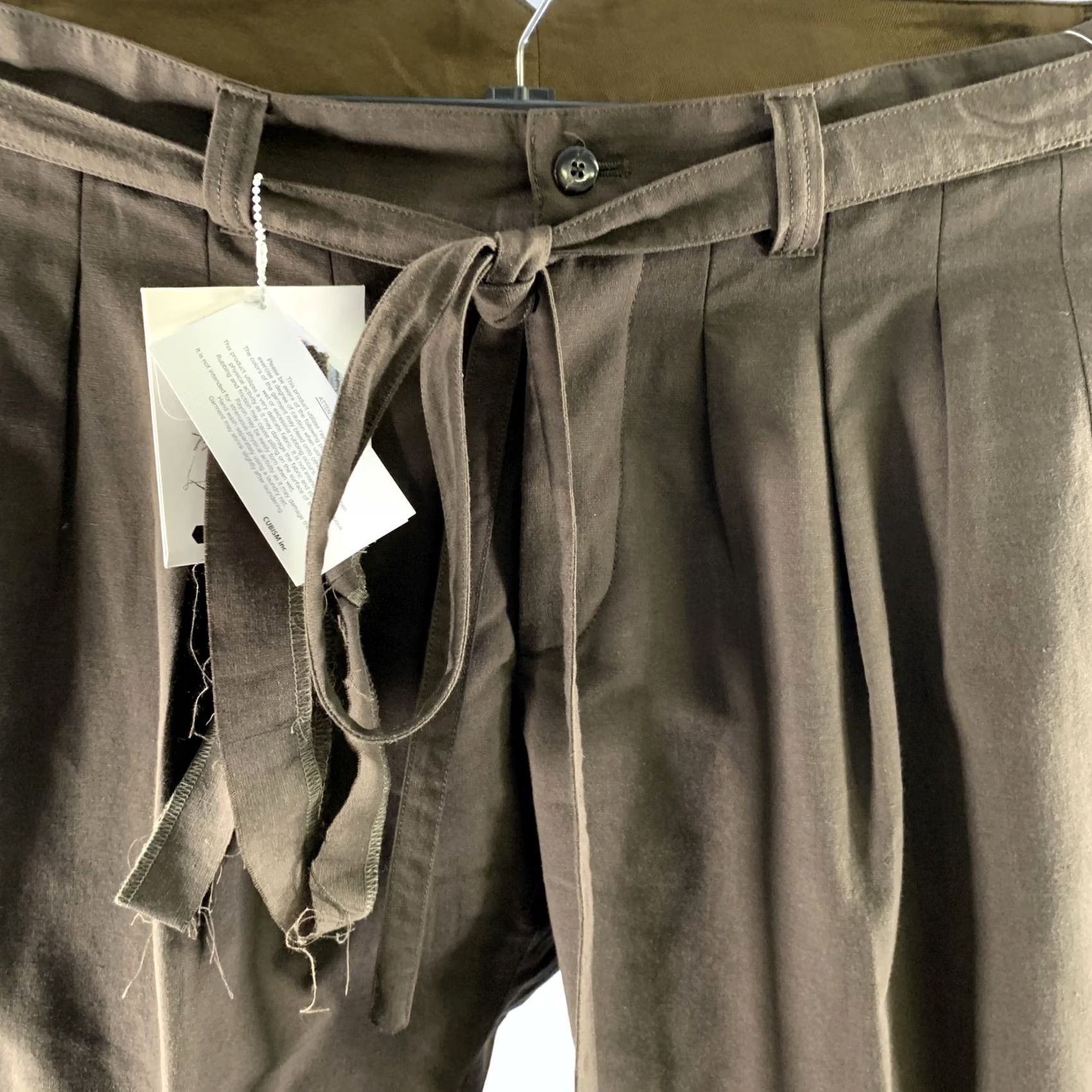 Visvim VISVIM Size L Brown Olive Wool Blend Pleated Belted Pants Mens Size US 33 - 2 Thumbnail
