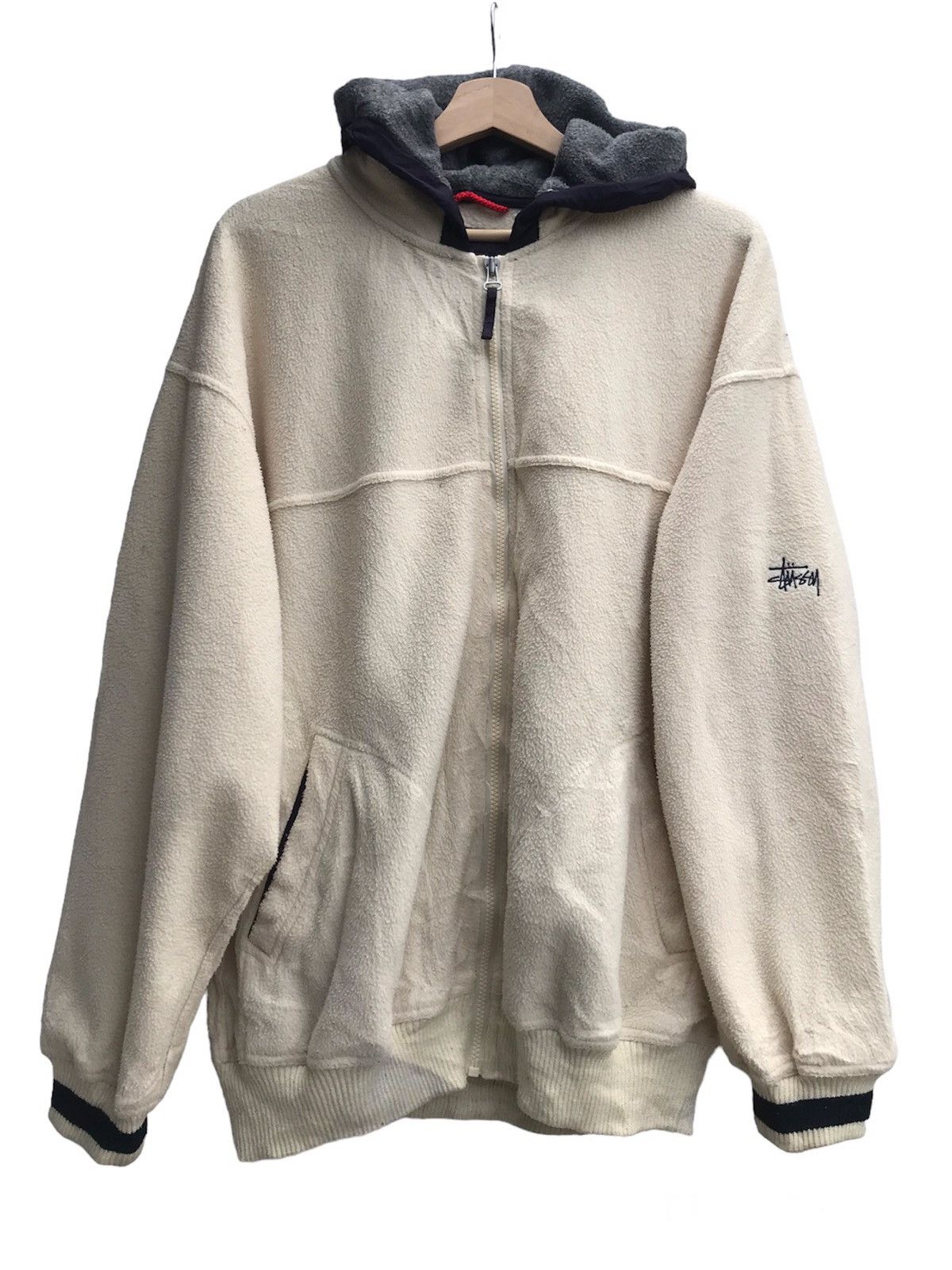 Stussy Hoodie Zip-Up Cardigan Fleece Hooded Sweater main image 0