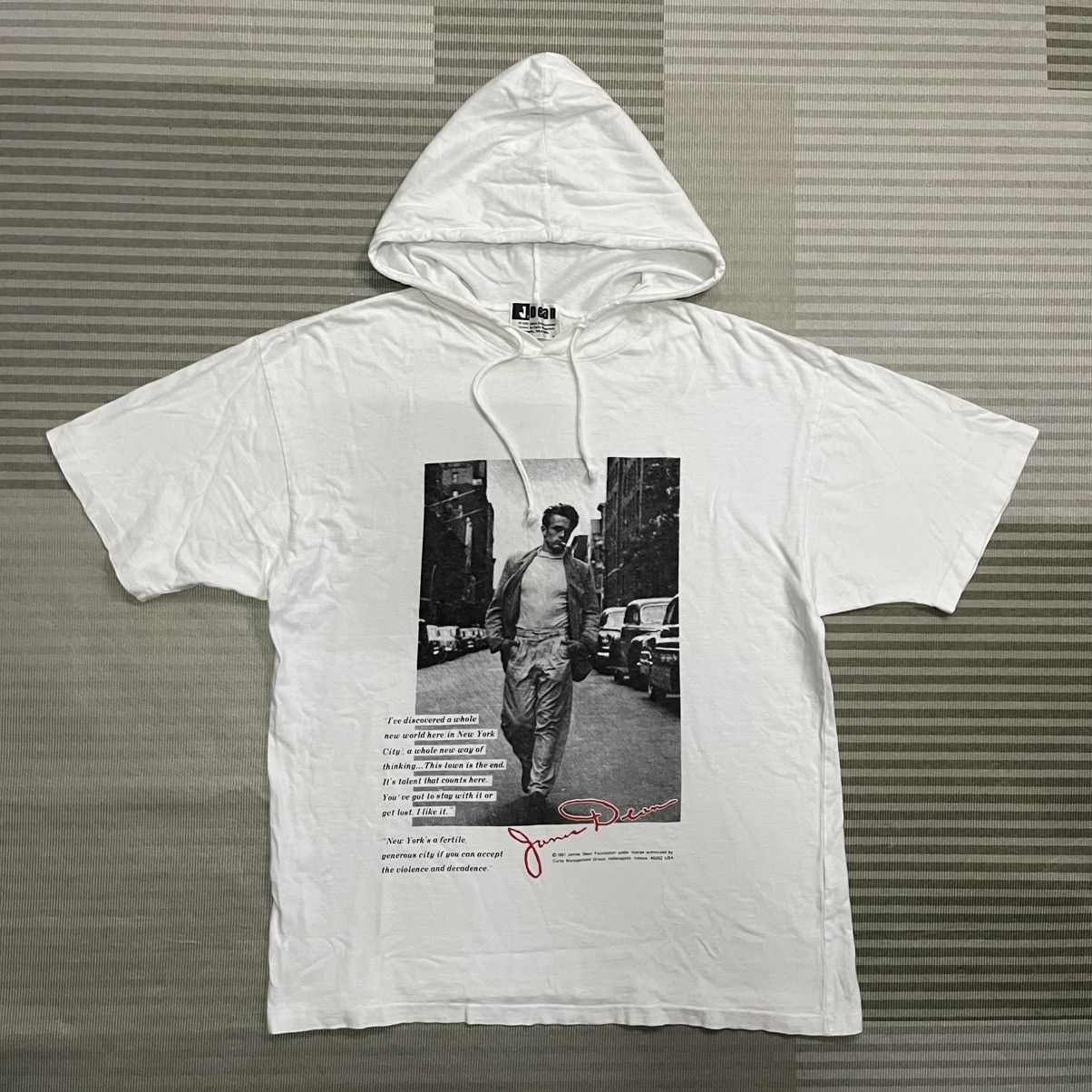 Vintage Vintage 1991 James Dean American Actor Hooded Tshirt Size US M / EU 48-50 / 2 - 1 Thumbnail