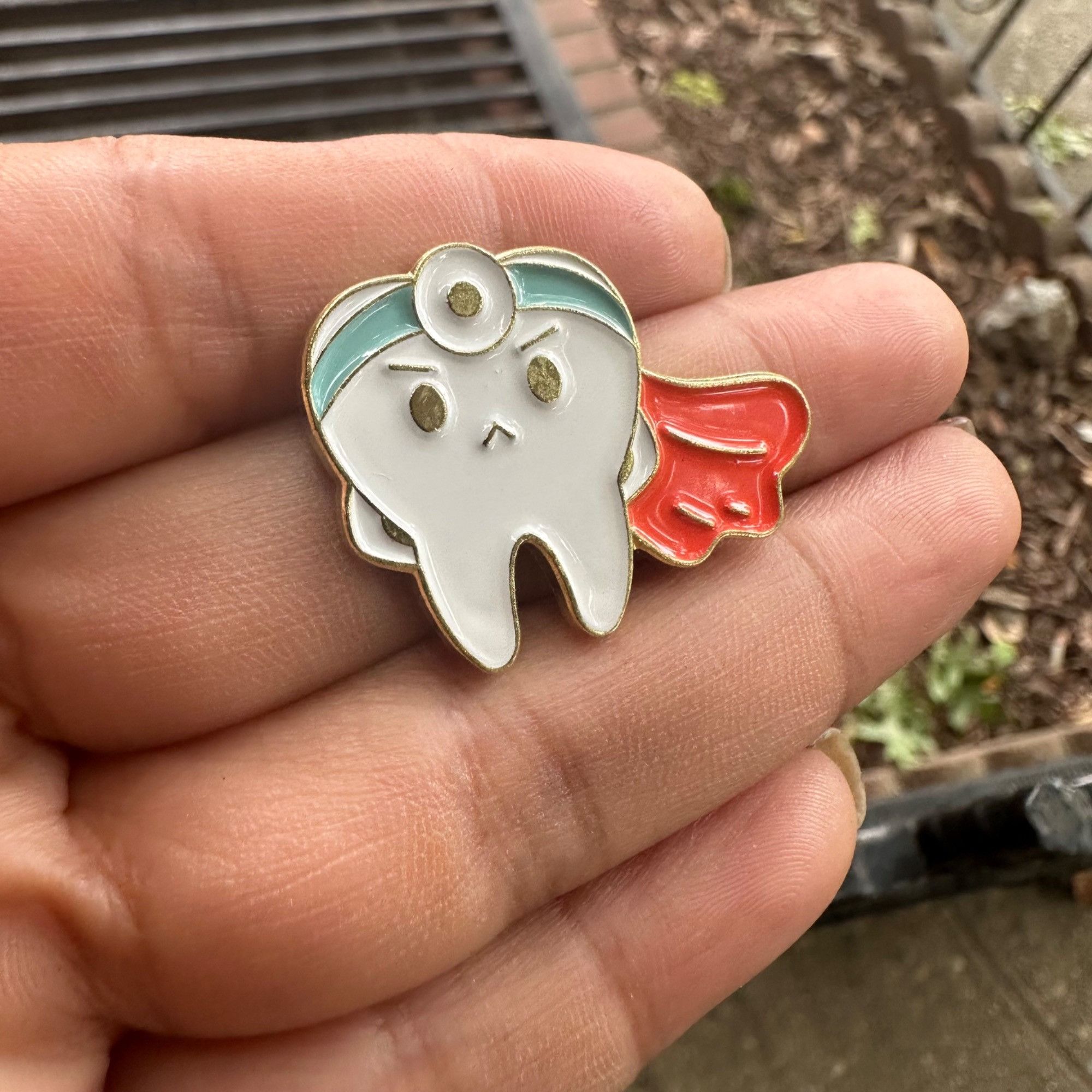 Other ⭐ Enamel Pin Superhero Dentist Tooth Badge Tooth Dental Heal Size ONE SIZE - 2 Thumbnail