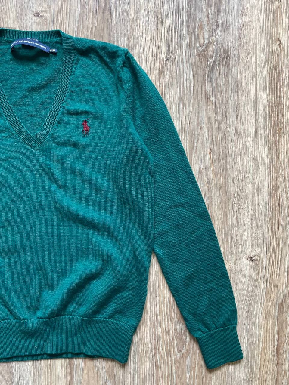 Polo Ralph Lauren Ralph Lauren Sport Jumper Merino Wool, Green V-neck Size M Size M / US 6-8 / IT 42-44 - 3 Thumbnail