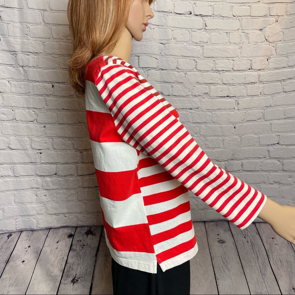 J.Crew J. Crew Colorblock Striped 3/4 Sleeves Top Size S Size S / US 4 / IT 40 - 3 Thumbnail