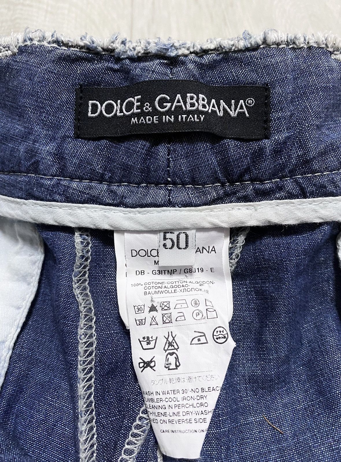 Dolce & Gabbana Dolce & Gabbana Washed Blue Distressed Jeans Shorts Size US 34 / EU 50 - 13 Thumbnail