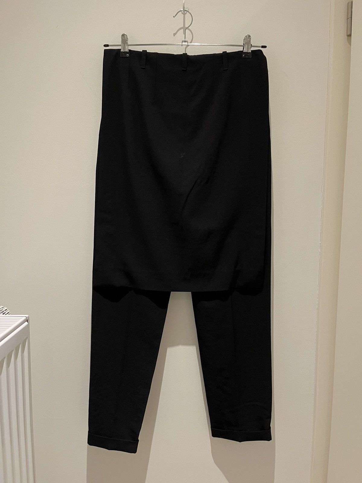Dries Van Noten Dries Van Noten Black Mixed Wool Hybird Skirt Trousers Size US 30 / EU 46 - 10 Thumbnail