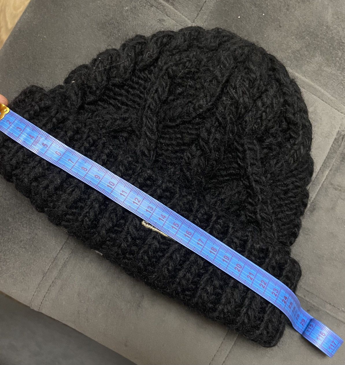 Napapijri Napapijri Semiury Beanie Hat Black Cable Knit Wool Blend Size ONE SIZE - 6 Thumbnail
