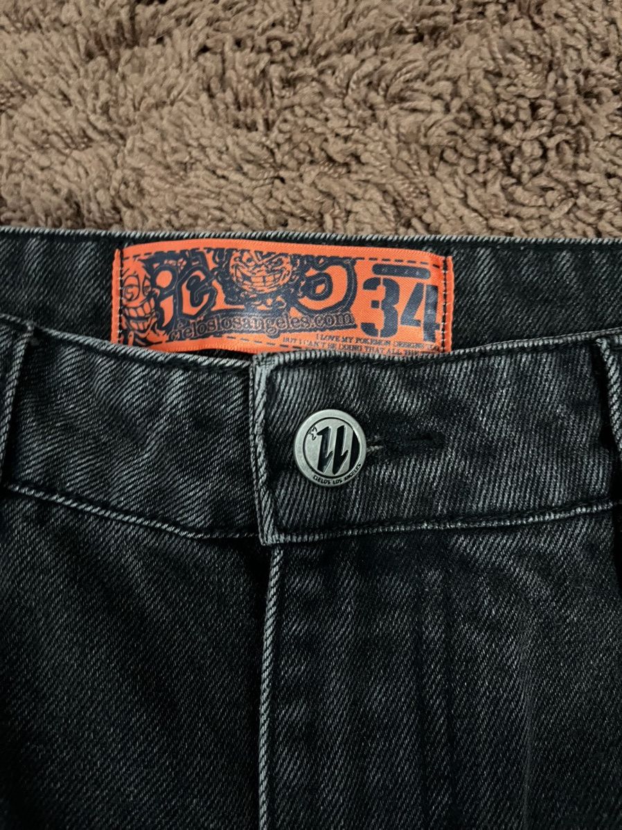 Other Cielos Los Angeles Lunar Baggy Jeans Black wide leg jeans Size US 34 / EU 50 - 6 Thumbnail